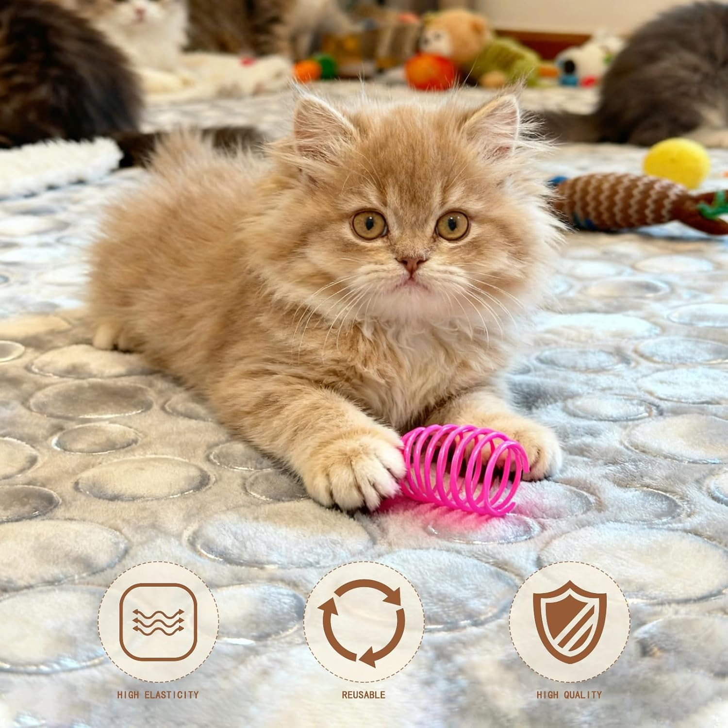 36-Piece Cat Spring Toy Set &mdash; a Must-Have Enrichment Cat Toys for Indoor Cats, Solving All Needs for Interactive Cat Toys, Kitten Toys, and Cat Enrichment in One Box. image number 1