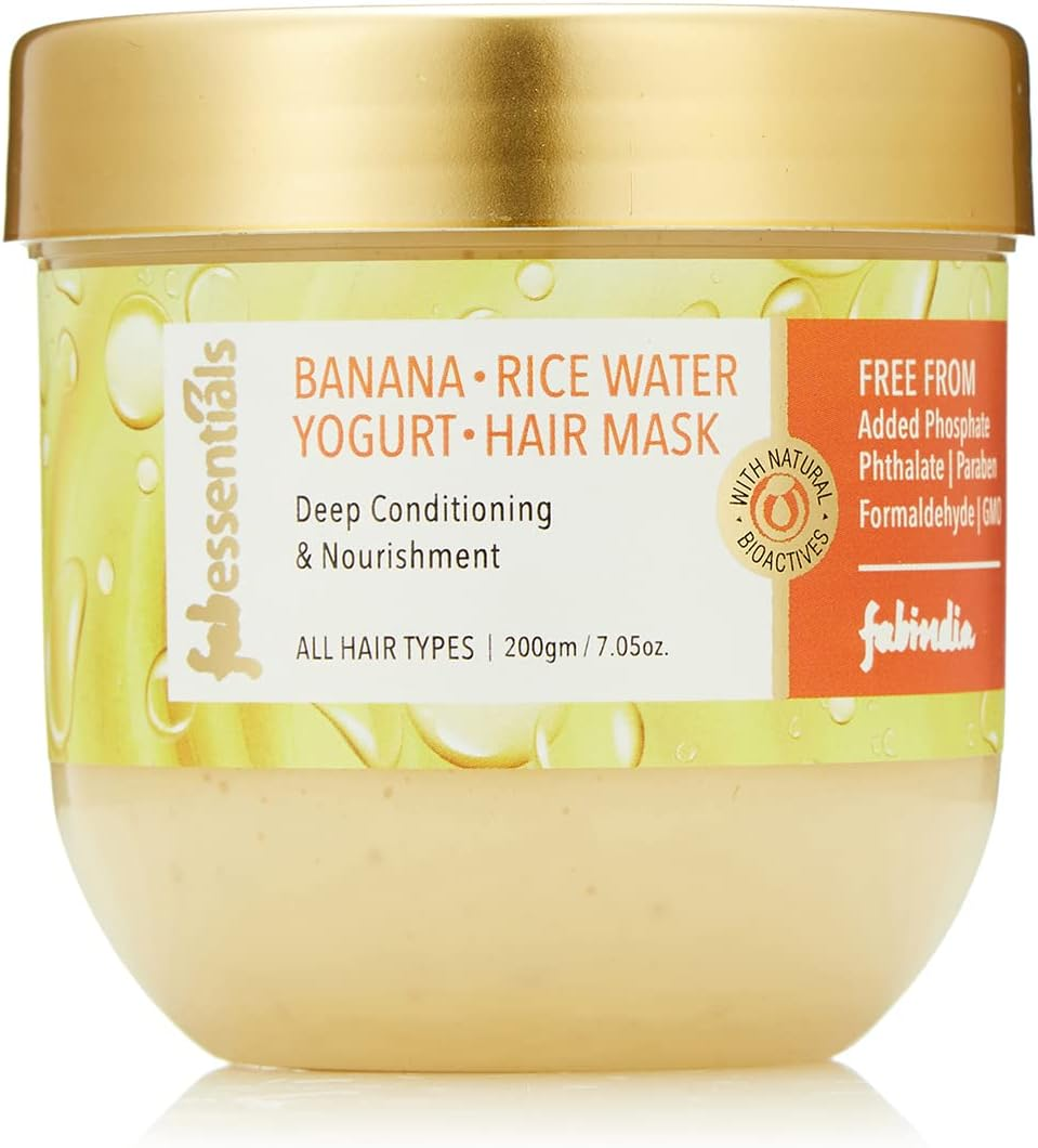 Fabessentials Banana Rice Water Yogurt Hair Mask | Promotes Hair Growth | Prevents Breakage | Paraben Free | 200Gm image number 4