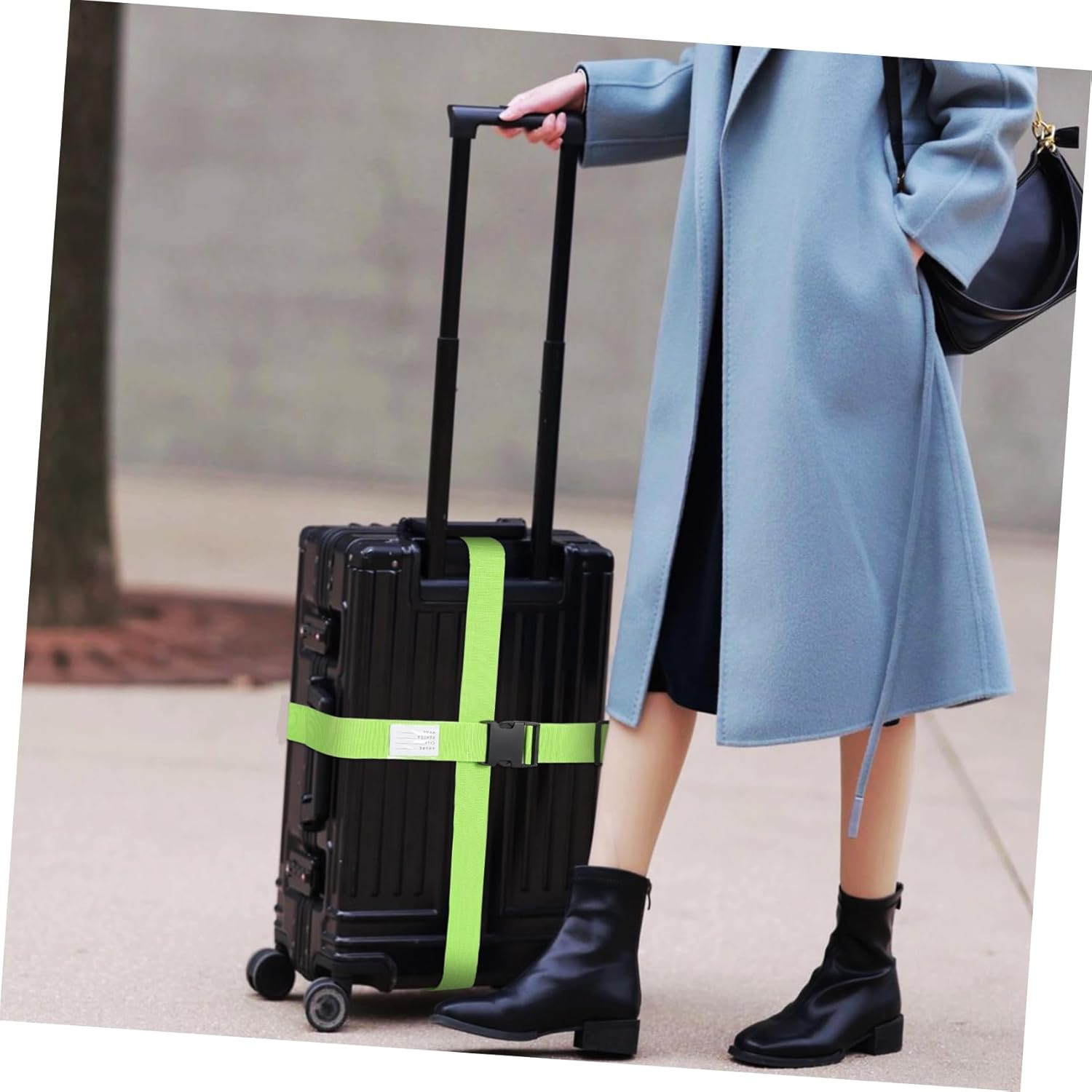 AKOOSY 4Pcs Adjustable Fluorescent Luggage Straps for Travel Suitcases Fit for Carry Bags and Travel Gear Easy Operation and Enhanced Visibility image number 4