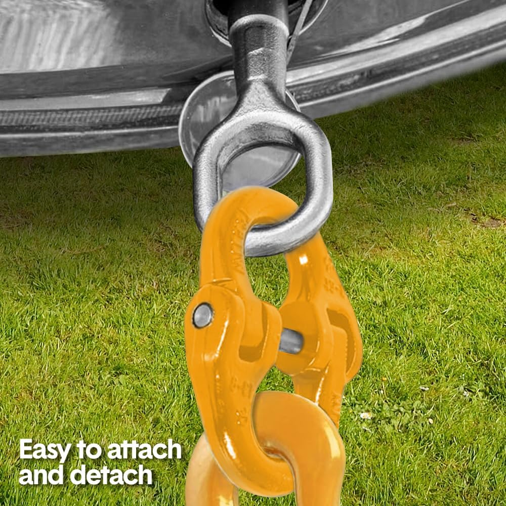 2 Pack Sling Hook with Hammerlock Heavy Duty Safety Sling Hooks 7/8Mm for Cavan Camper Trailer Connecting Extend Safety Chain 2T image number 5