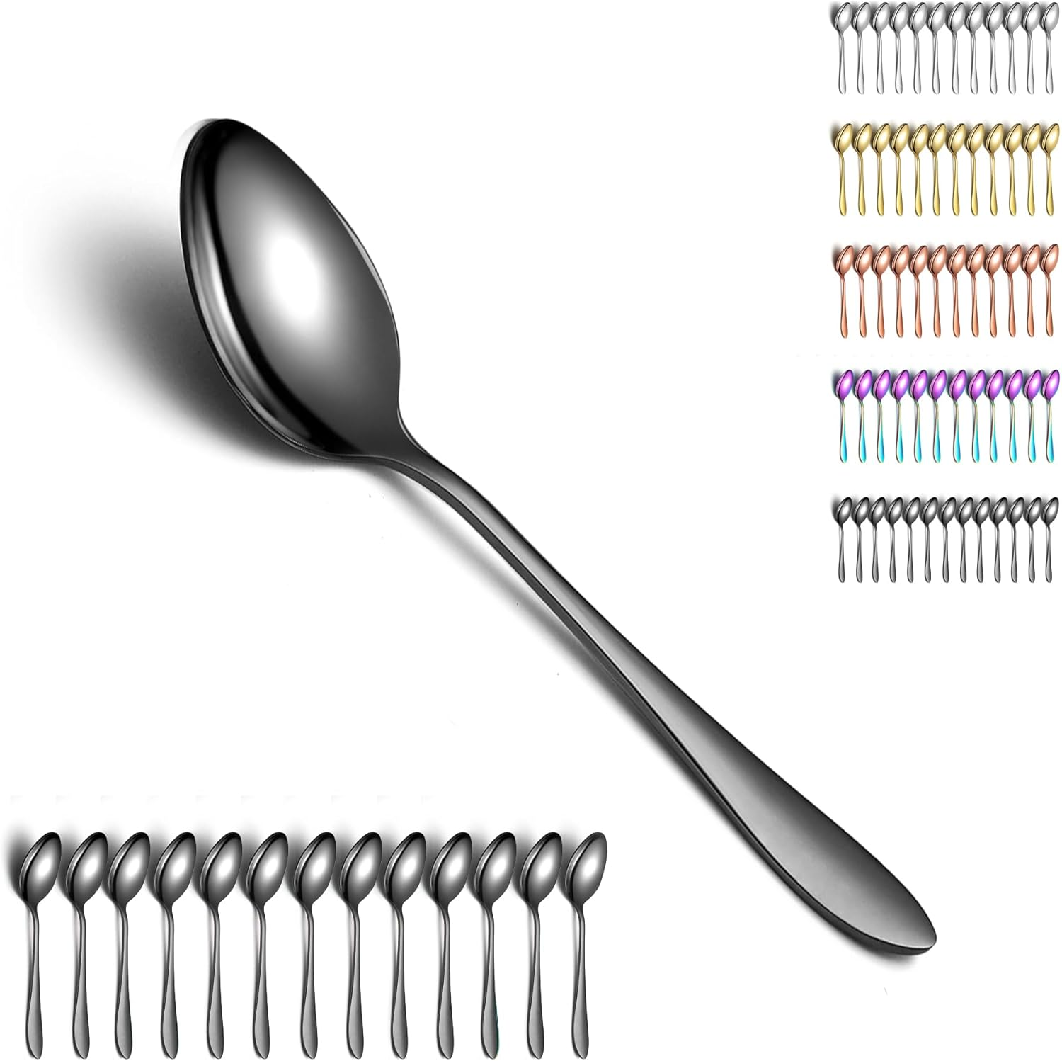 Berglander Soup Spoons, Pack of 12, Stainless Steel Tablespoons, Tablespoons, Cutlery for Home, Restaurant, Hotel, Daily Use, Dishwasher Safe