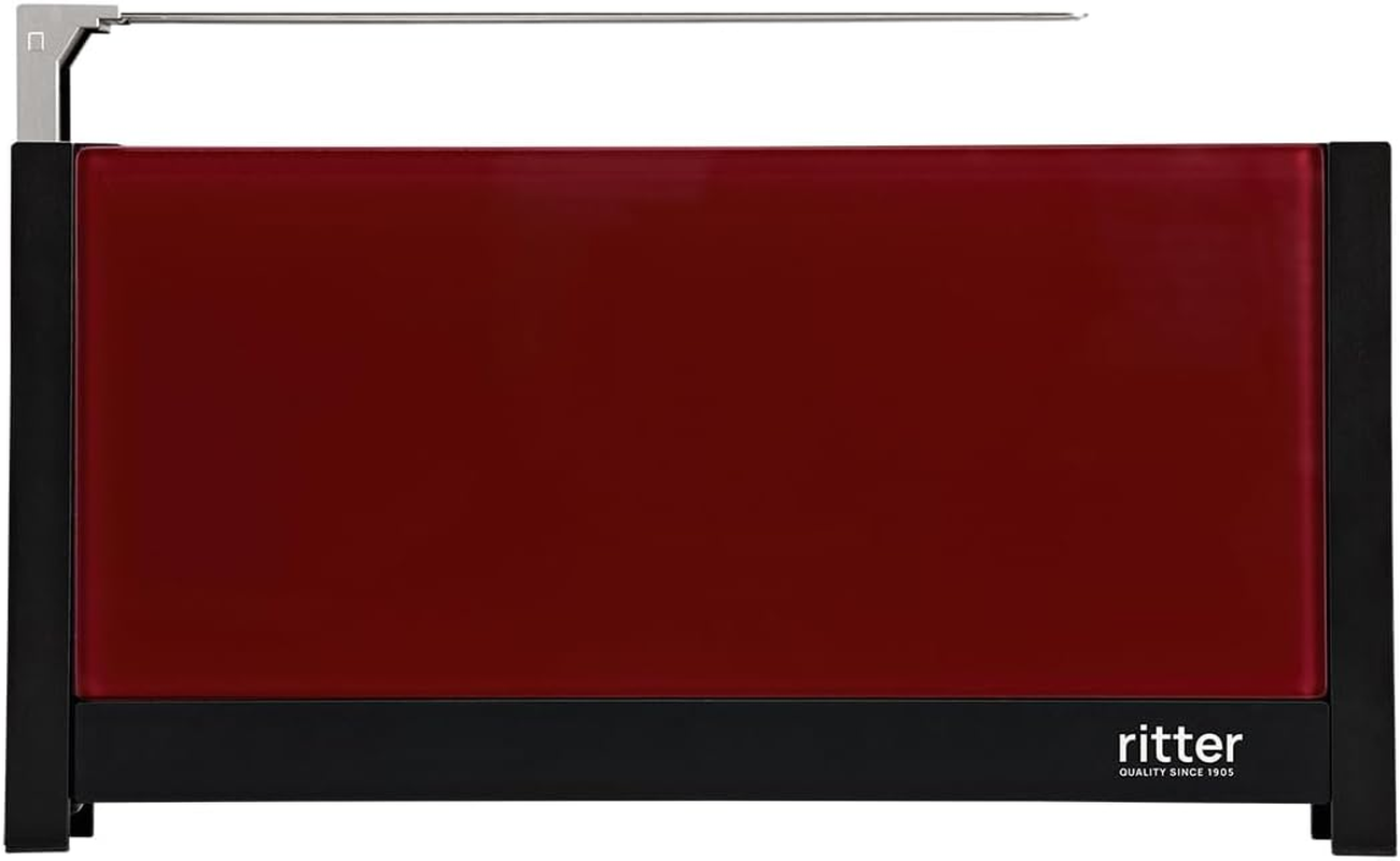 Ritter Volcano 5 Long Slot Toasters with Bun Attachment, Extra Slim, Made in Germany, Red