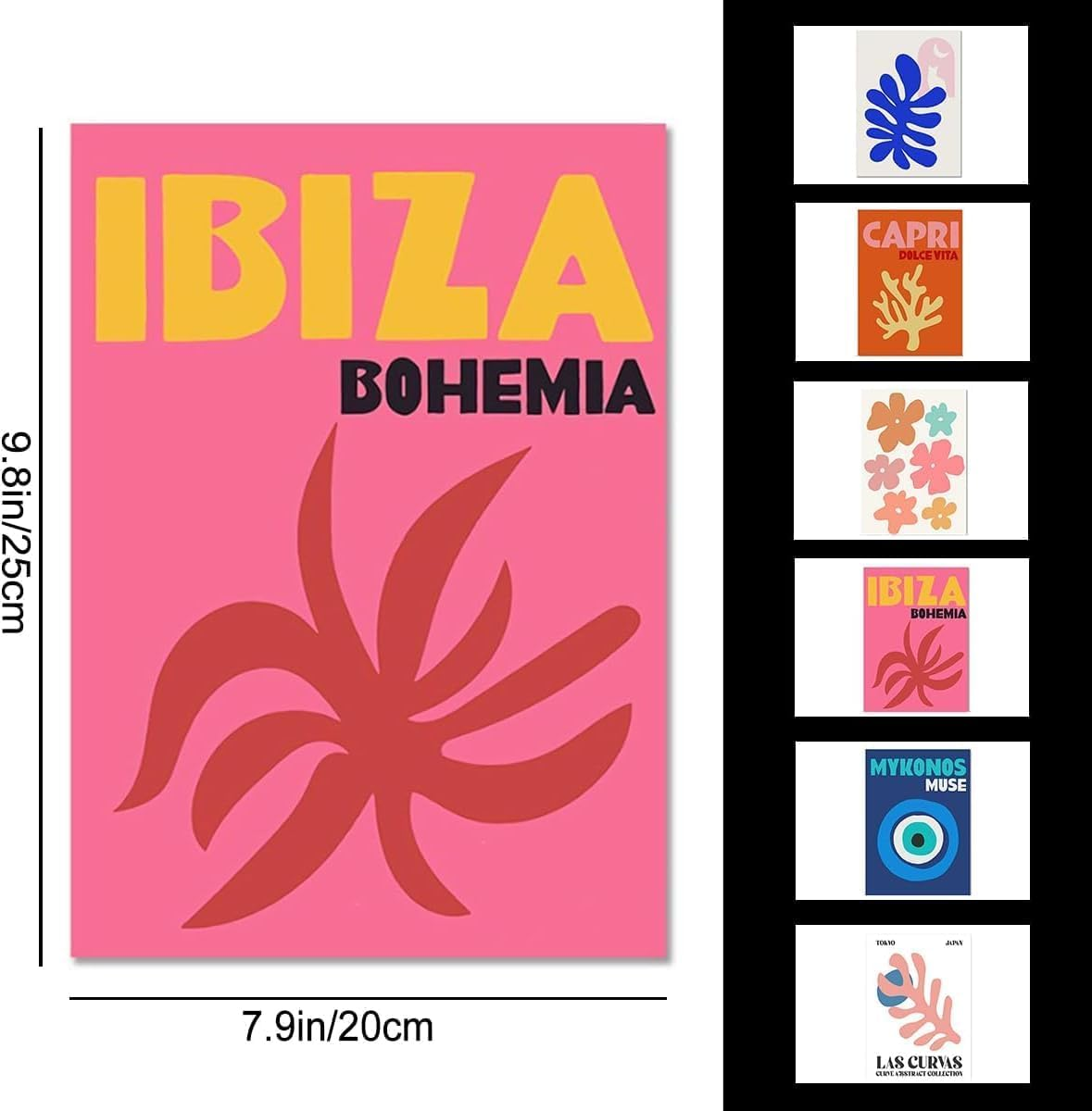 Preppy Ornament,Aesthetic Canvas Wall Art Prints Stuff Things,Set of 6 Preppys Decor (Mixed, 25X20Cm) image number 2