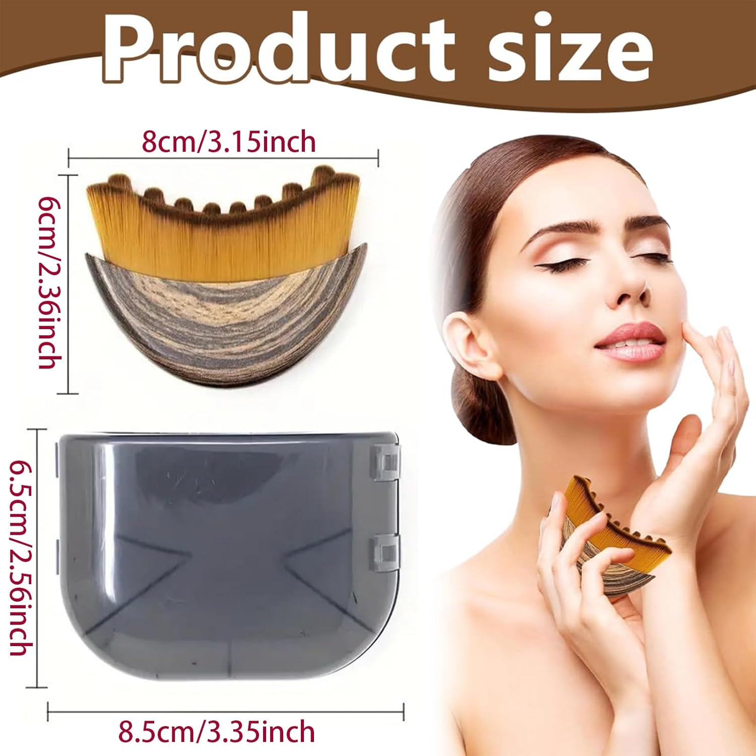 Lymphatic Contour Face Brush, Massager Contour, Lymphatic Drainage Massager Chin, Lymphatic Brushes Face, Dry Brushes, Face Brush, Lymph Brush Face, for Face Massage image number 2