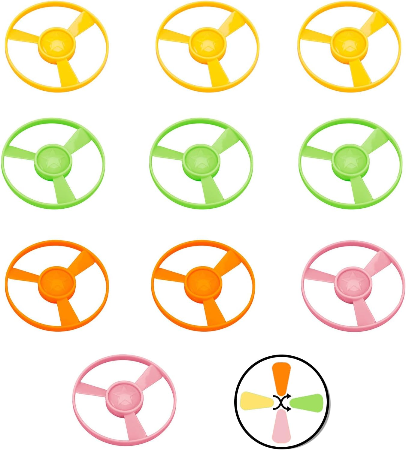 WVRLY 10 Colourful Flying Discs Cat Fetch Cat Chasing Funny Toys for Interaction, Exercise, Training, Hunting, Chasing (Only 10 Propellers Included) image number 1