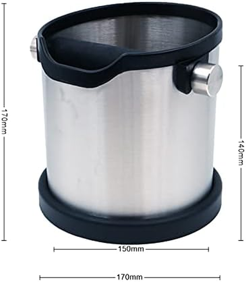 ZONADA 304 Stainless Steel Coffee Knock Box,Rubber Knocking Tube,Non-Slip Grounds for Home or Coffee Shop Coffee Machine Accessories image number 5