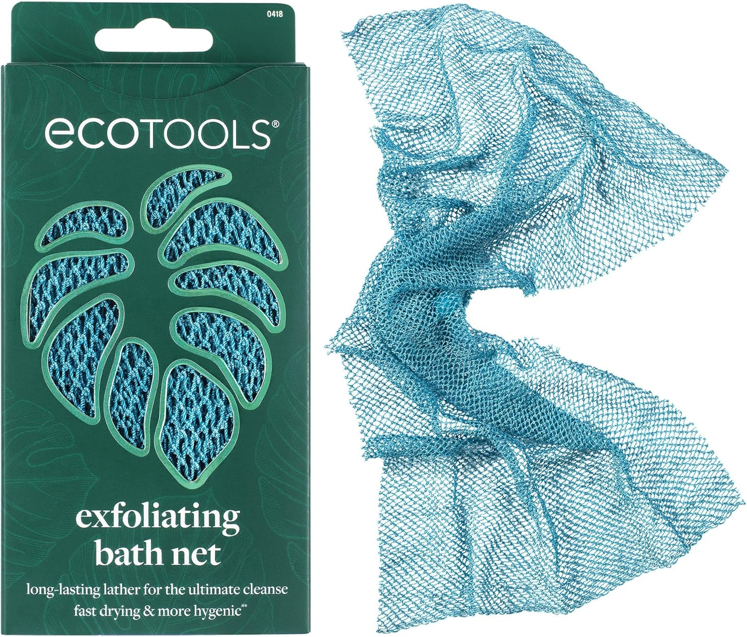 Ecotools Exfoliating Bath Net, Inspired by African Bath Net Sponge, Exfoliates & Cleanses Whole Body, Flexible & Reusable, Eco-Friendly Body Scrubber, Vegan & Cruelty-Free, 1 Count image number 2