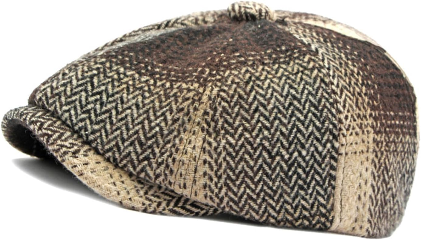 FREEBIRD99 Newsboy Herringbone Ivy Irish Flat Cap Paperboy Cabbie Gatsby Hat