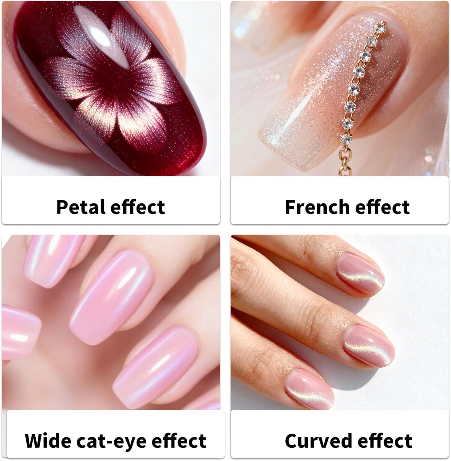 8Pcs 3-In-1 Cat Eye Nail Magnet Tool Set, Including Wooden Handle Magnetic Pen Steel Ball Tip Pen Y & Rabbit Shape Magnets for Cat Eye Gel Polish DIY Home Nail Salon Use image number 3