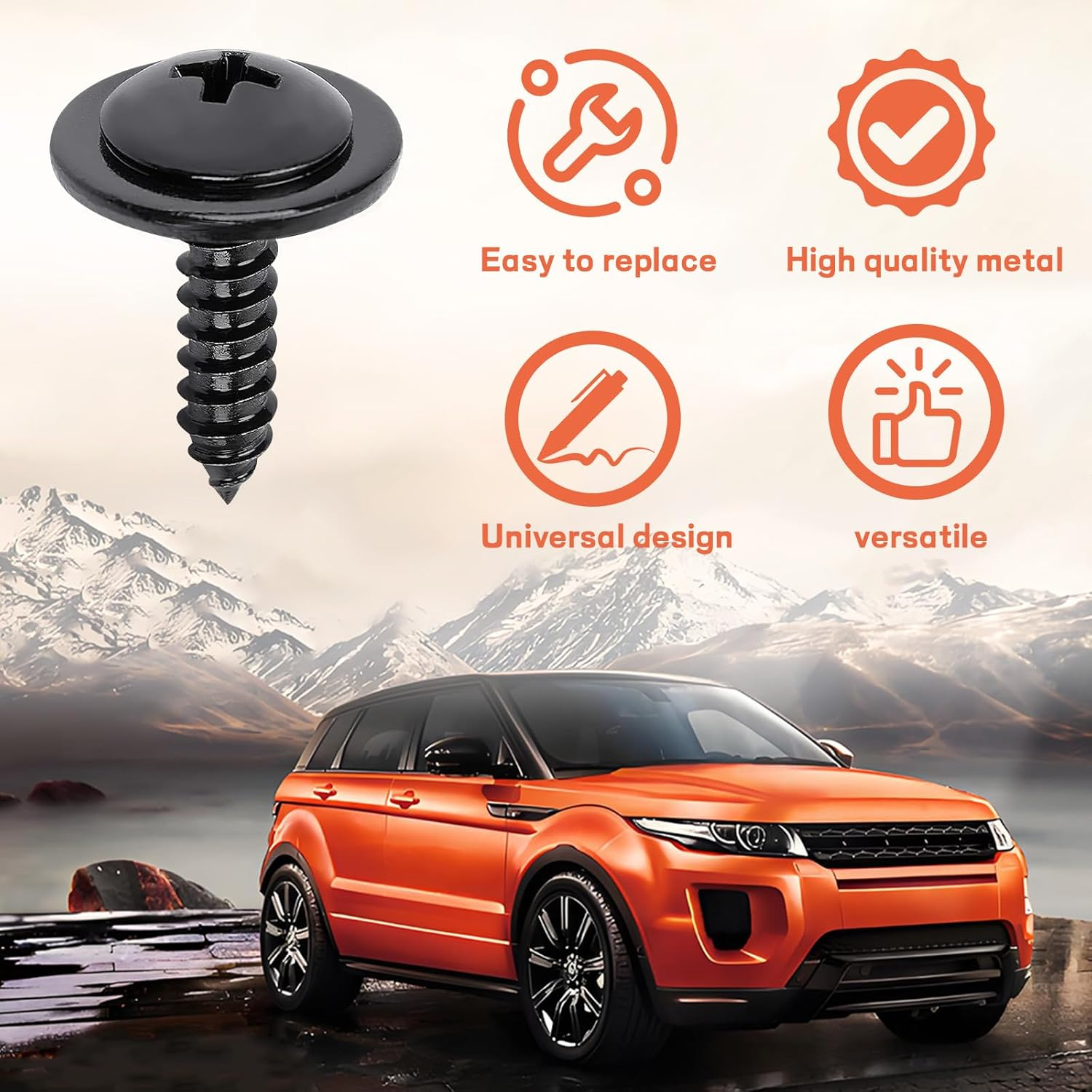 50PCS Fender Liner Splash Shield Wheelhouse Liner Screw Compatible with Accord 1986-2012/Civic 1999-2005/Element 2003-2007, Replaces# 90114-SE0-000 image number 4