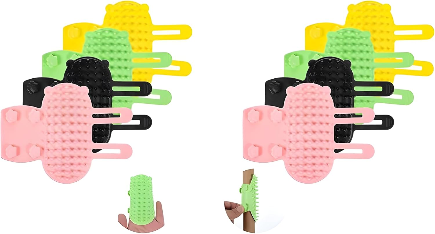 Pet Tickling Artifact 2-In-1 Silicone Cat Brush for Long Hair,Soft Tickling Comb Pet Brush,Adjustable Scratchers for Climbing Frames and Table Legs, Reduces Shedding, Scratching and Itchiness 8 Pcs. image number 5