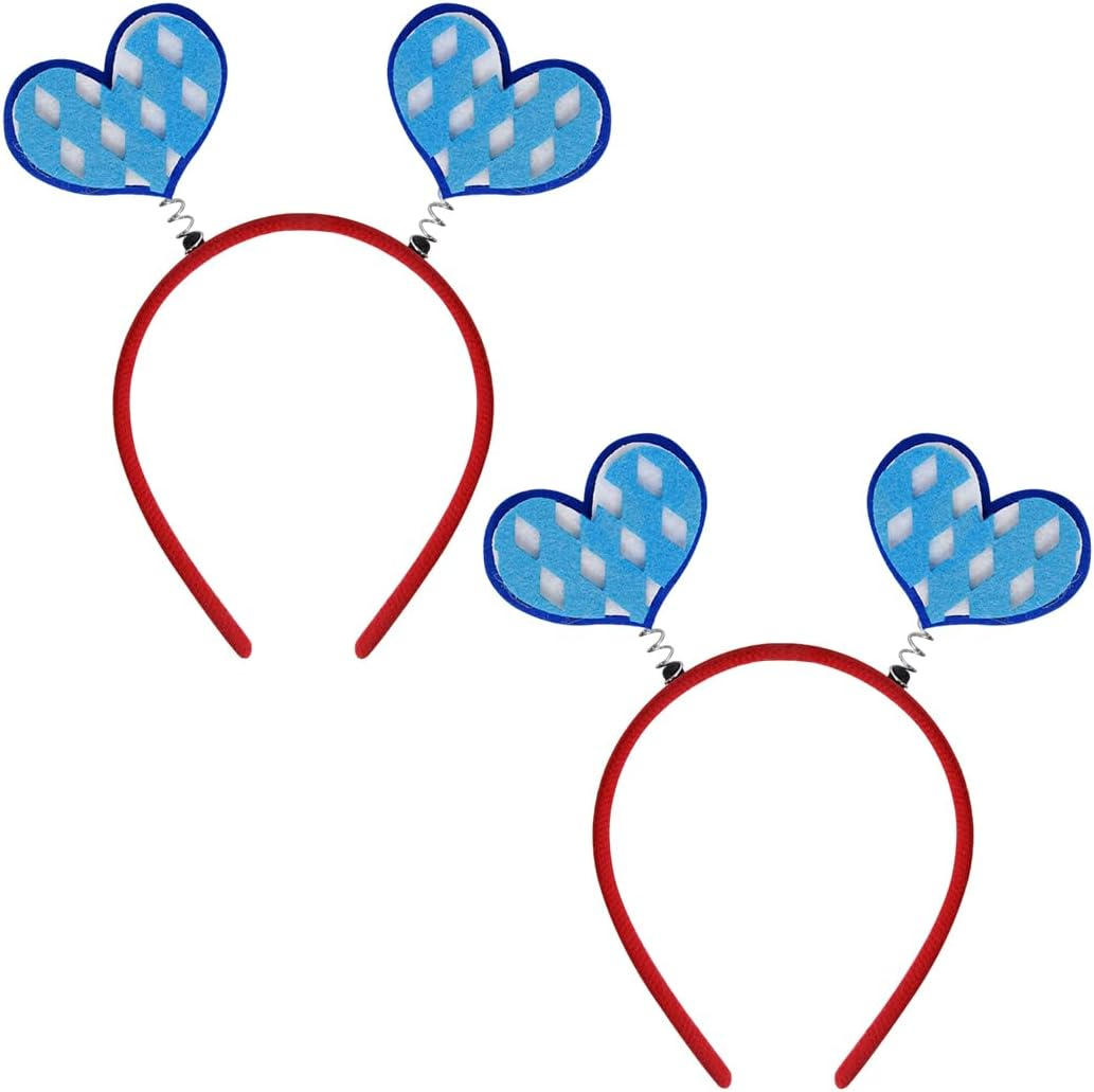 WUSJCOF Set of 2 Oktoberfest Headbands, Creative Bavarian Hair Accessories, Beer Headband, Pretzel Headpiece, Heart for Women, Party Decoration, Theme Party image number 5