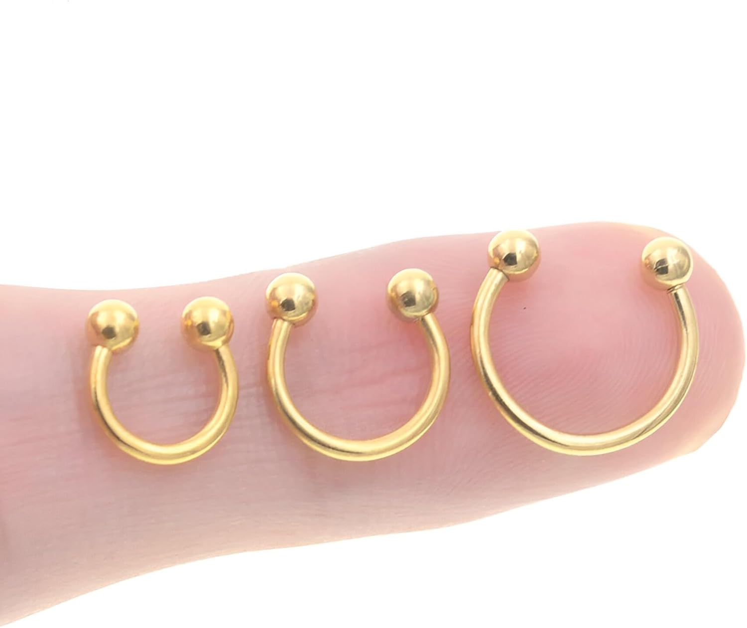 Gold Stainless Steel Horseshoe Septum Ring - 16G Piercing Jewelry for Helix, Daith, Cartilage, Tragus, Nipple, Eyebrow 6Mm, 8Mm,10Mm image number 3