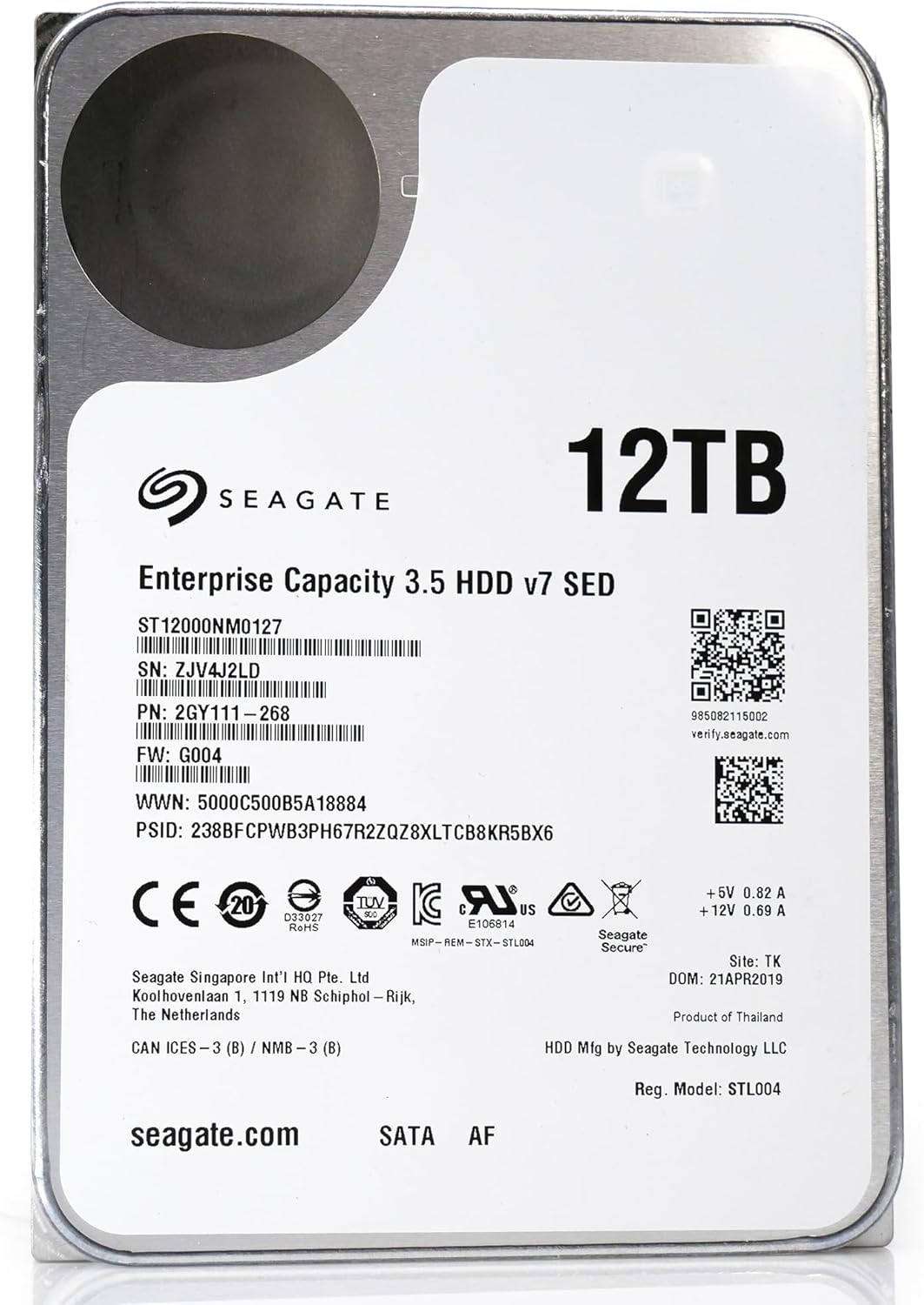 Seagate Enterprise Capacity V7 ST12000NM0127 - Hard Drive - 12 TB - Internal - 3.5 Inch - SATA 6Gb/S - 7200 RPM - 256MB Cache (Refurbished) image number 2