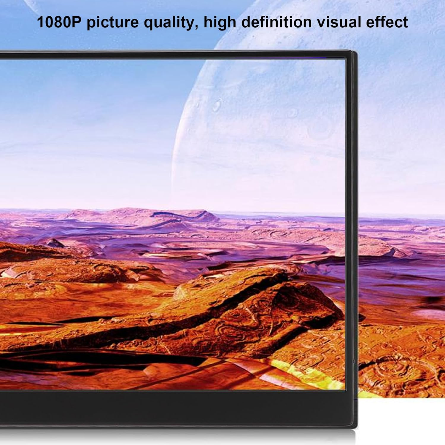 15.6 Inch Portable Monitor, 1080P Portable 15.6 Inch USB C Laptop Screen Extender with PU Leather Cover, Travel Touch Screen for Gaming, Business Presentations, Mirror and Split Screen Modes, Black image number 3