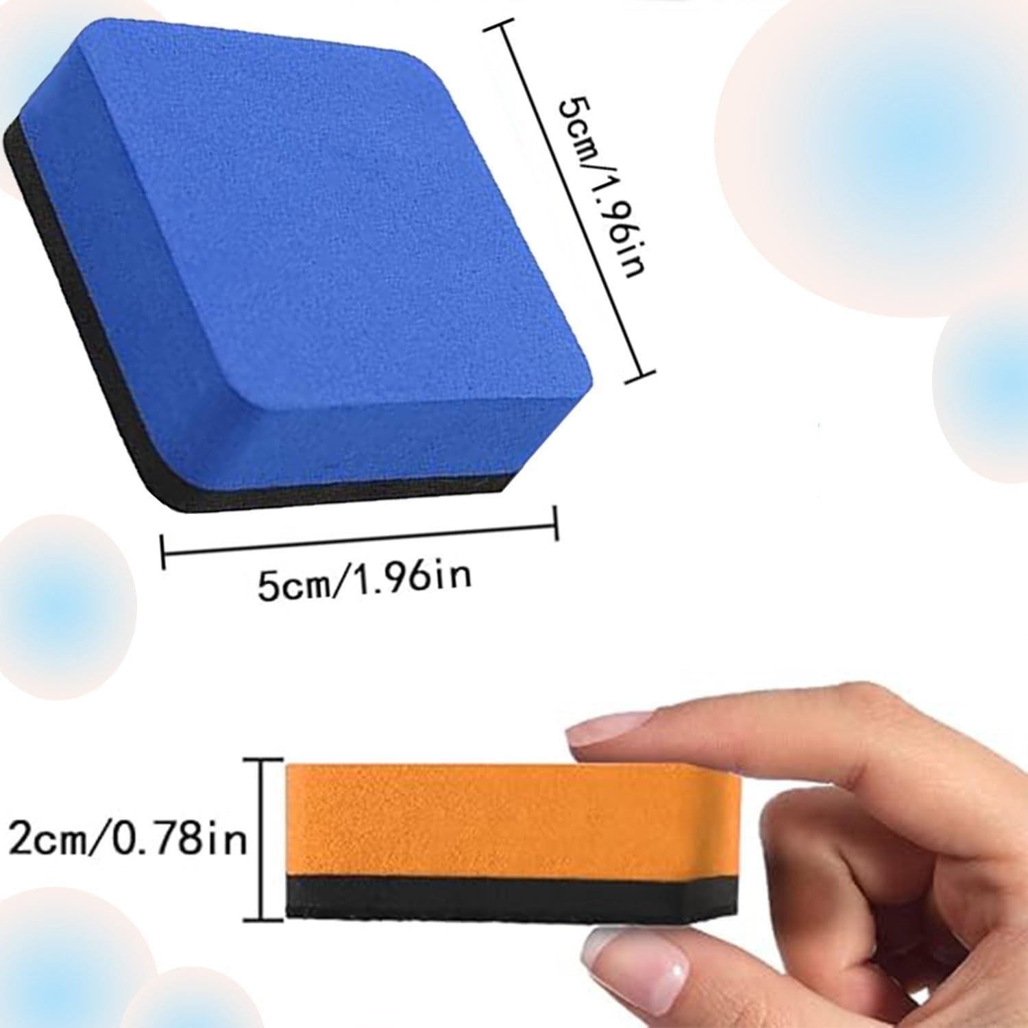 8 Pack Mini Dry Erase Erasers,Magnetic Whiteboard Dry Erase for Classroom,School,Home and Office (5 X 5 Cm) image number 2