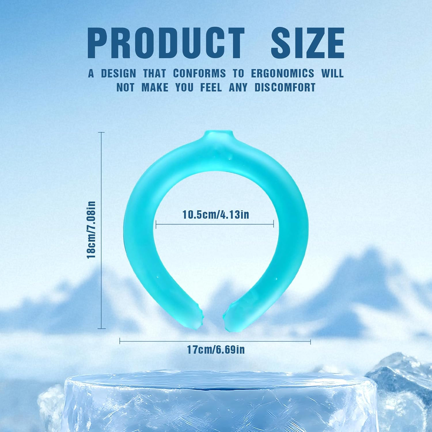 2 PCS Neck Cooling Tube, Wearable Cooling Neck Wrap for Summer Heat, Hands-Free Cold Compress Pack, Reusable Neck Cooler (Blue + Pink) image number 2