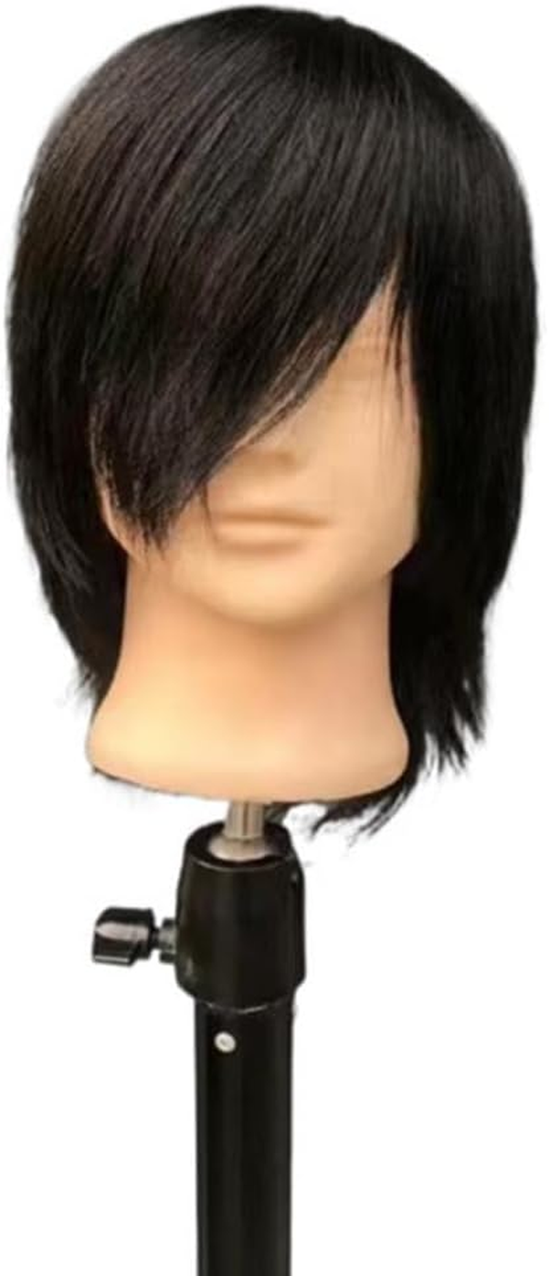 Harayaa Male Mannequin Head, Hairdresser Hair Styling Full Real Hair Hair Salon Equipment Durable 3D Manikin Head Model for Cutting Curly Practice DIY image number 6