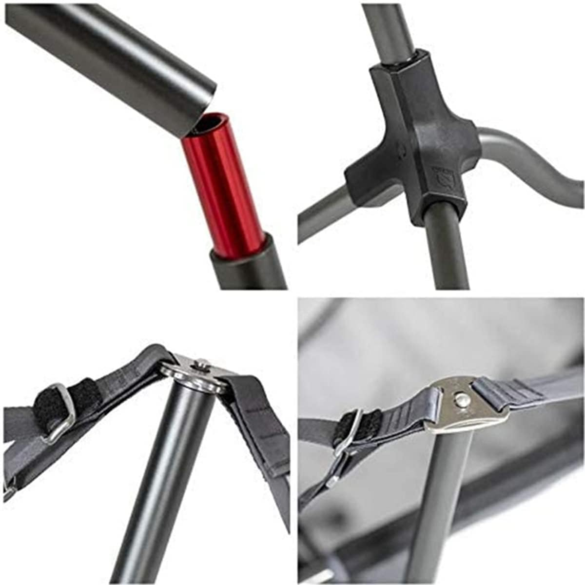 Outdoor Camping Rocking Chair Park Swing Leisure Beach Chair Family Hammock Folding Chair Outdoor Beach Chair Nap Chair Can Bear 300Kg(Gray) image number 5