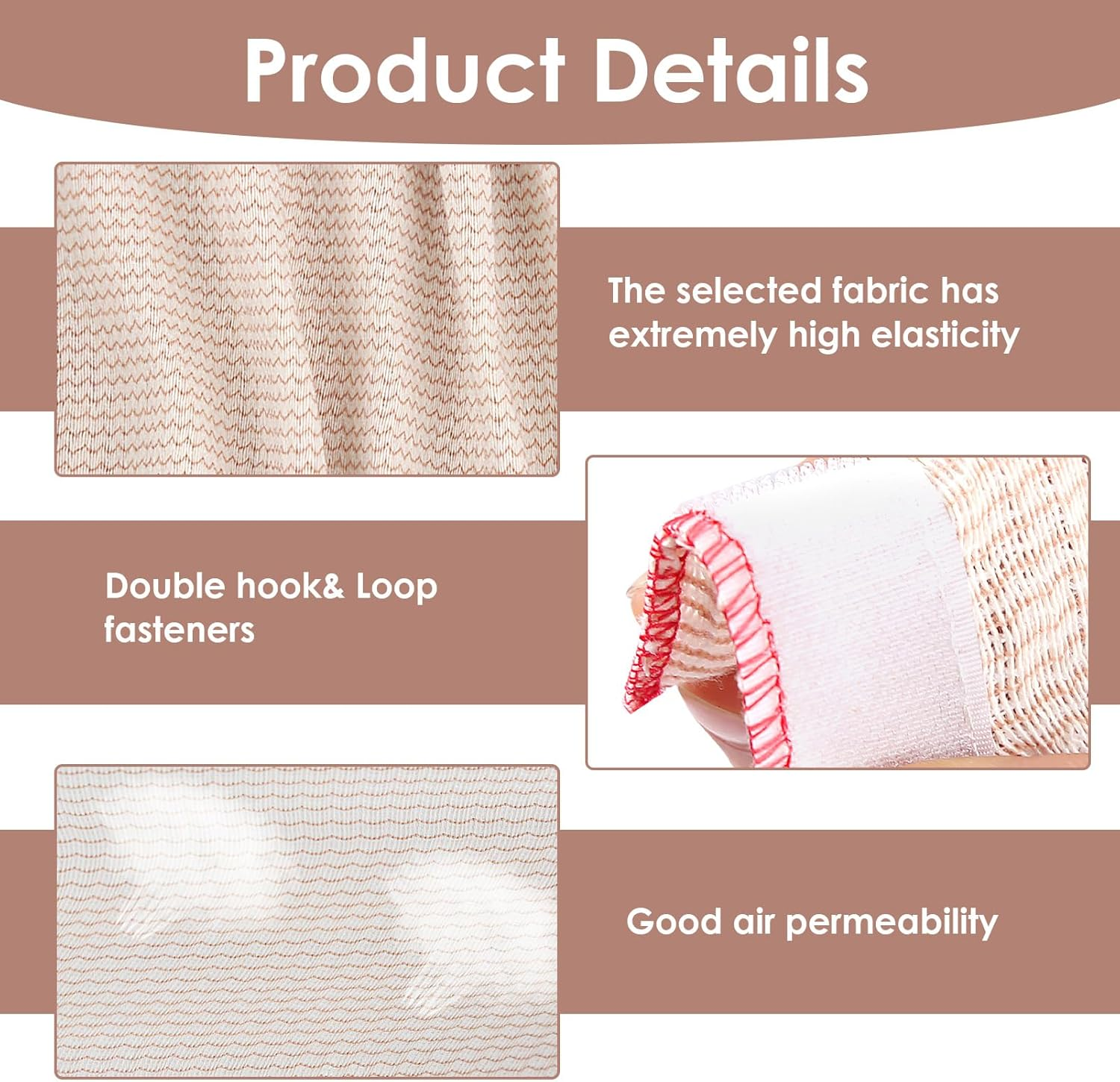 6 Pcs Elastic Compression Bandage, 3 Size (2X5Cm, 2X7.5Cm, 2X10Cm) Self Adhesive Cohesive Cotton Elastic Tape, Self-Closures for Foot Ankle Knee Wrists Elbows Thighs Torso