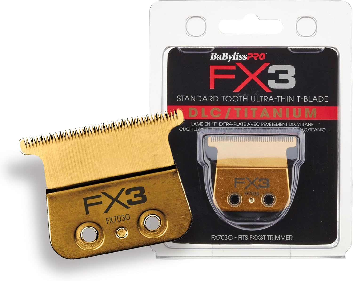 Babylisspro FX703G FX3 Dlc/Titanium Ultra-Thin Zero Gap Thin Tooth Replacement Trimmer Blade image number 1