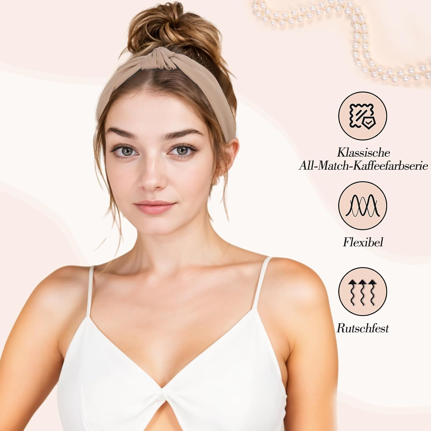 Pack of 6 Women'S Headbands, Knotted Headbands, Make-Up, Non-Slip Headband for Women and Girls image number 1