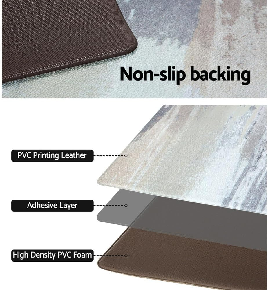 Artiss Kitchen Mats, 45 X 150Cm PVC Non-Slip Floor Rugs anti Fatigue Door Standing Mat, Waterproof Comfort Carpet for Living Room, Bathroom, Laundry, Sink
