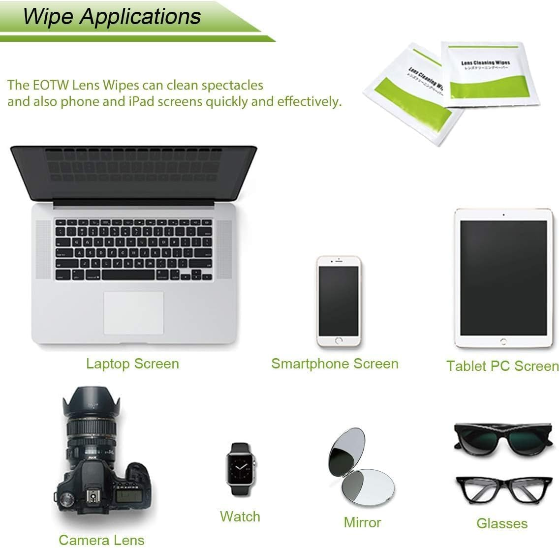 EOTW Screen Cleaner Wipes, Individually Wrapped for Computer, Monitor, Laptop, Ipad, Mobile Phone, LCD TV, Tablet PC, Keyboard Cleaning Kit [Pack of 240] image number 2