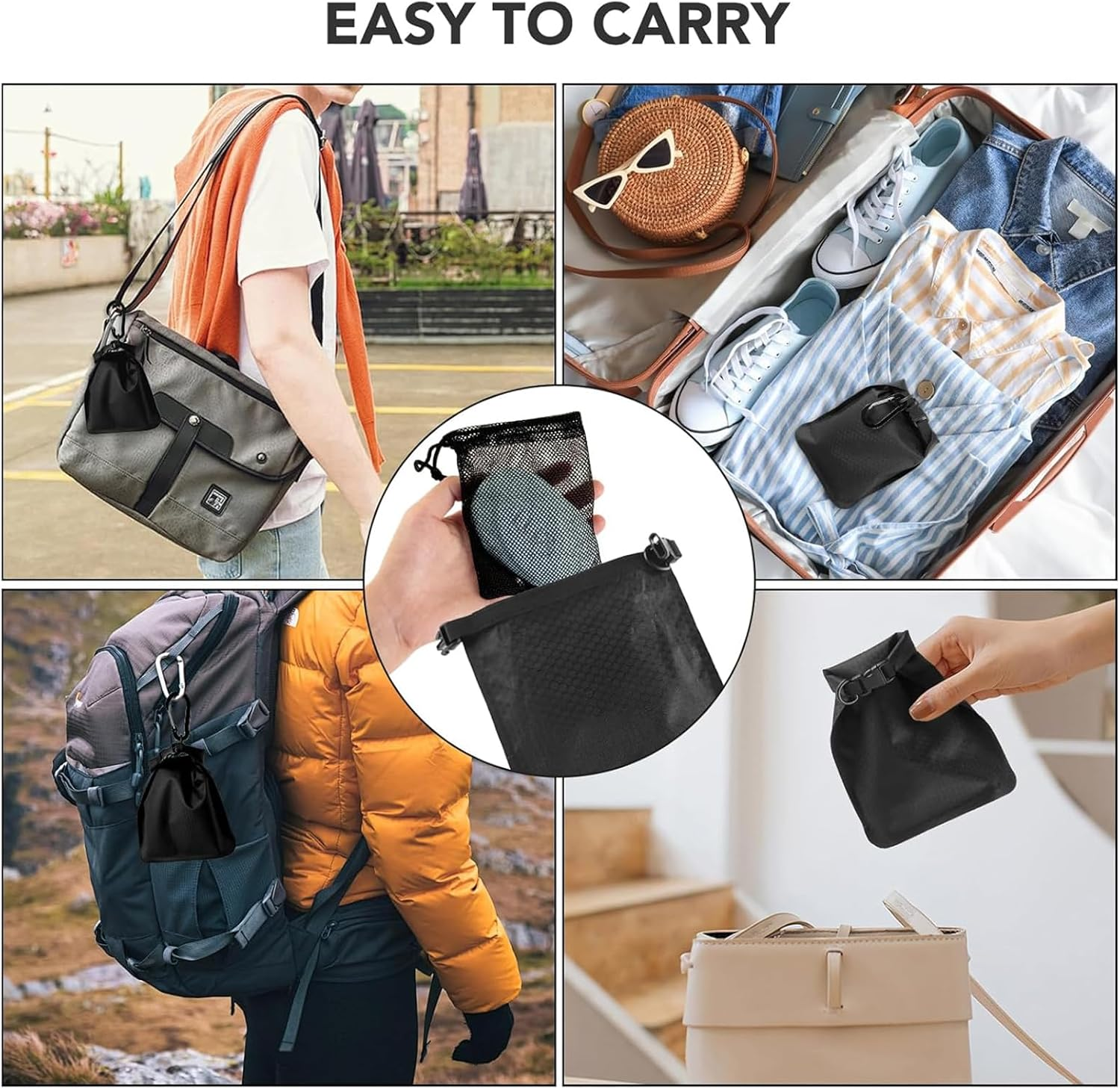 Travel Soap Bag & Case Box - Waterproof, Leakproof, Quick Drying for Soap Bar, Portable Sealing Soap Holder with Lathering Bag & Carabiner for Travel, Camping, Outdoor (Black) image number 1