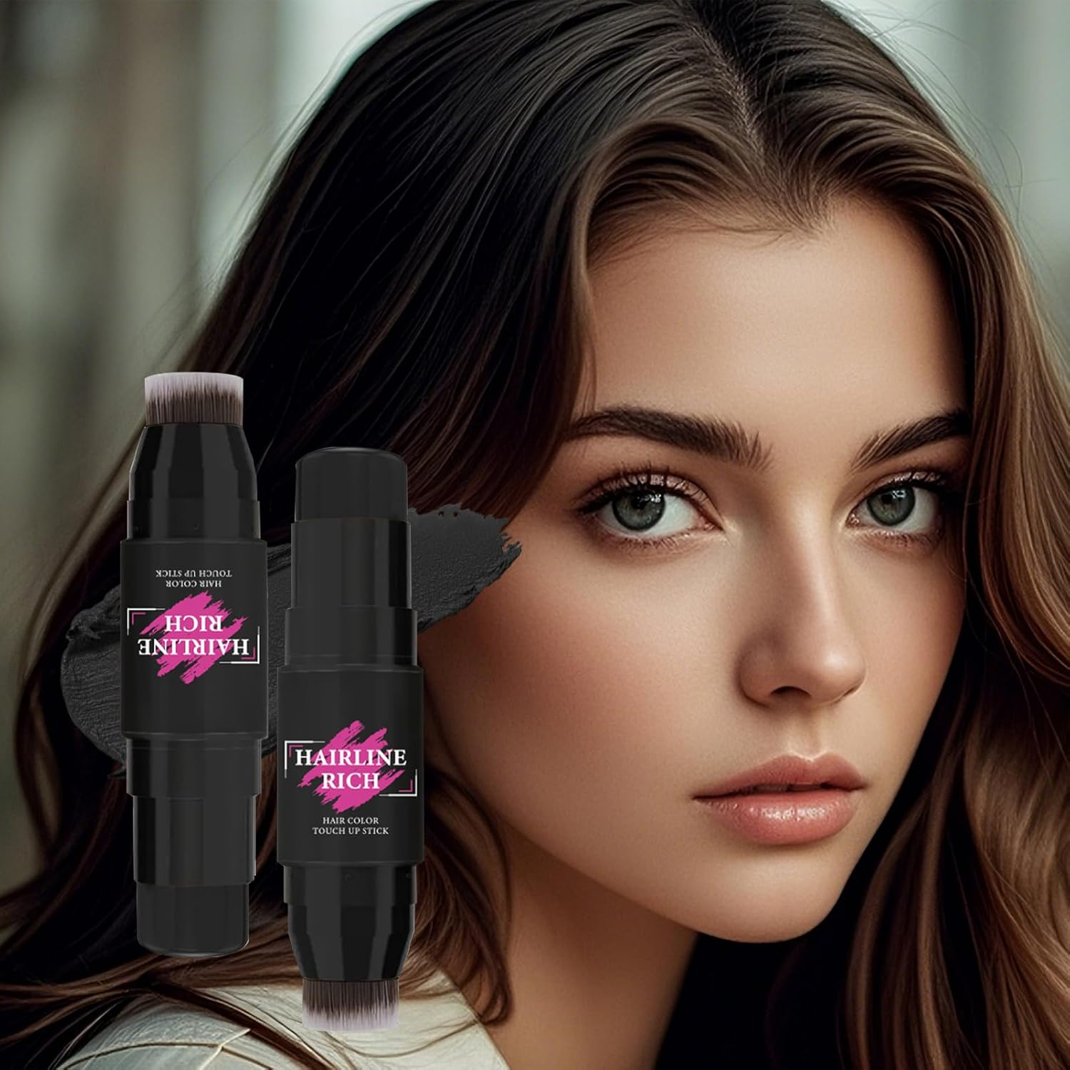 Hair Color Sticks to Cover Gray &ndash; Easy Beard Colour Filler | Natural Cream Contour Stick | Natural Waterproof Contour Stick | Hair and Beard Touch-Up for Seamless Coverage and Long-Lasting Wear image number 3