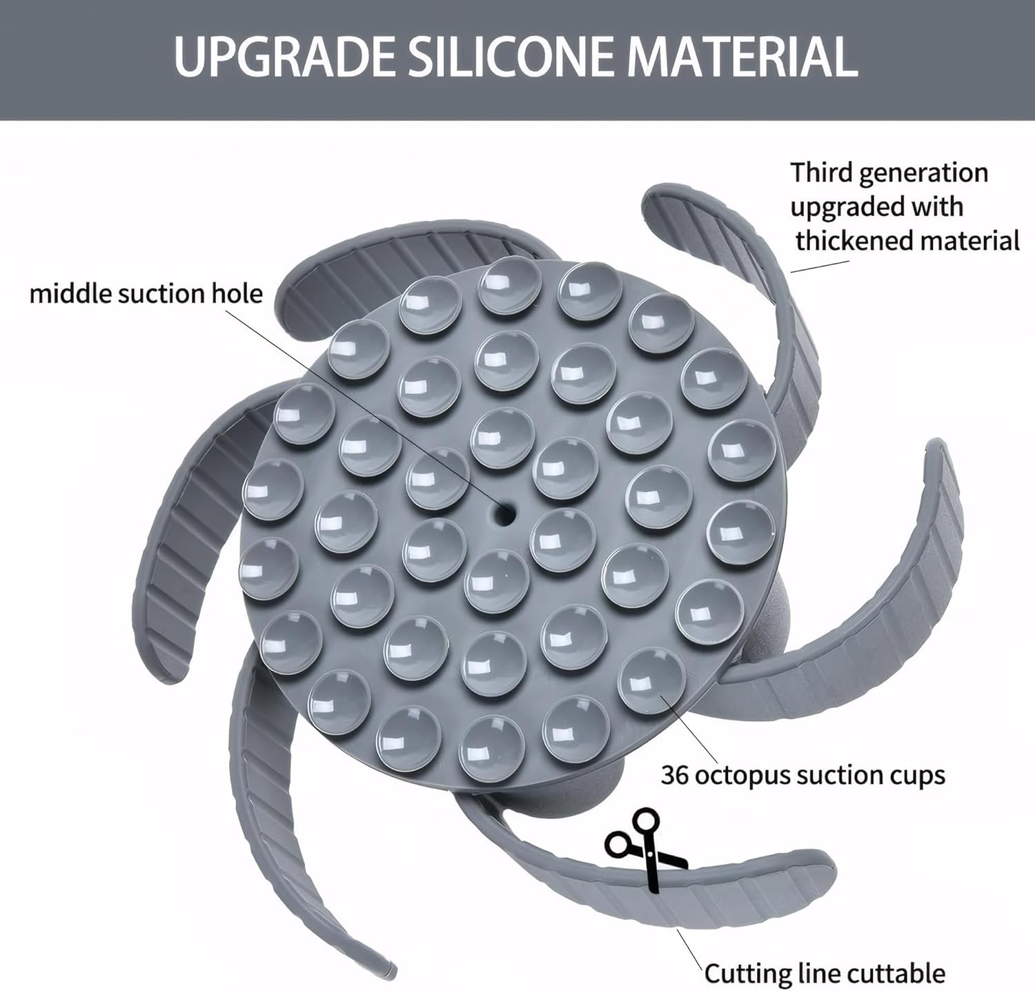 Kintiva Silicone Slow Feeder Insert for Dog Bowls, Spiral Design to Prevent Bloat & Improve Digestion (Grey) image number 2