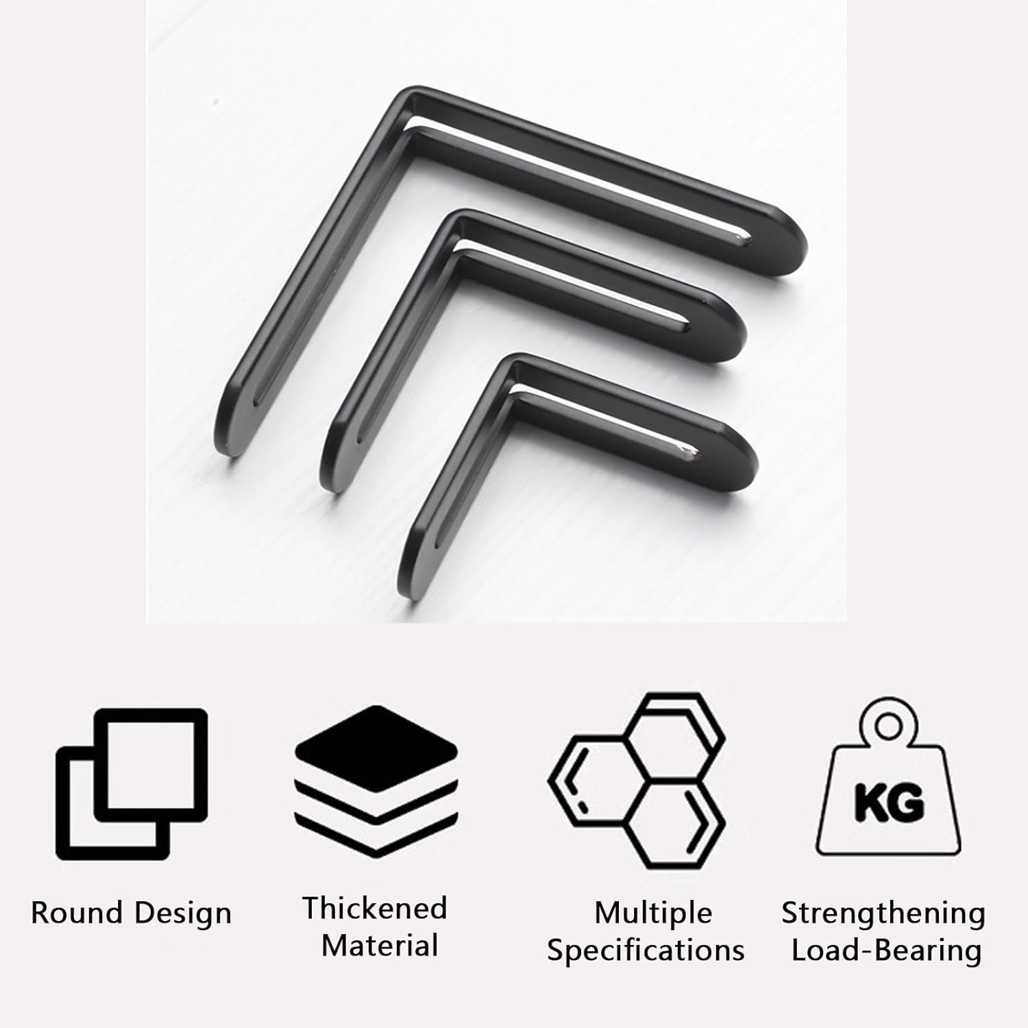 YMAISS 8Pcs Black Slotted L Bracket Adjustable L-Shape Corner Brace with Slot Adjustable Right Angle Brackets Metal Heavy Duty 90 Degree Connector Slidable Slotted (58*58Mm/2.28*2.28") image number 5