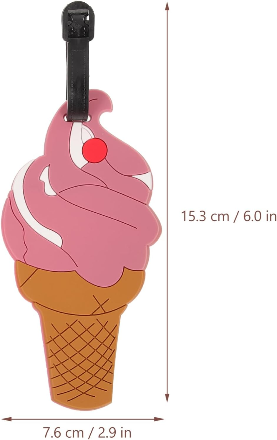 ANDRESLAD 10Pcs Cute Silicone Luggage Tags Travel Suitcase Identification Labels for Women and Boys and Girls with Pineapple Donut Ice Cream Cartoon Designs for Baggage Bag Identification