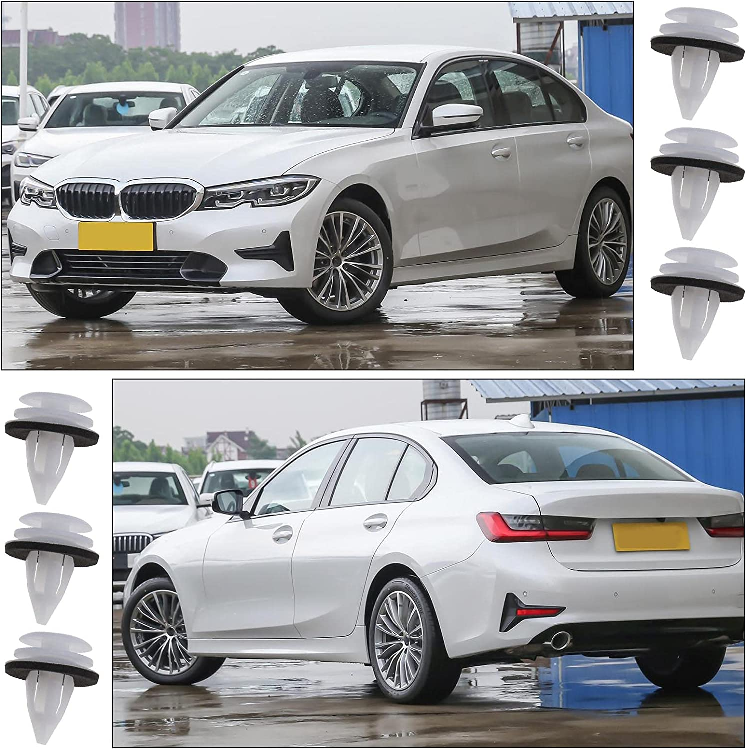 SING F LTD 50Pcs Car Interior Door Panel Clips Trim Fasteners Plastic 51418224768 51410407984 Car Parts Interior Fittings Door Cards image number 4