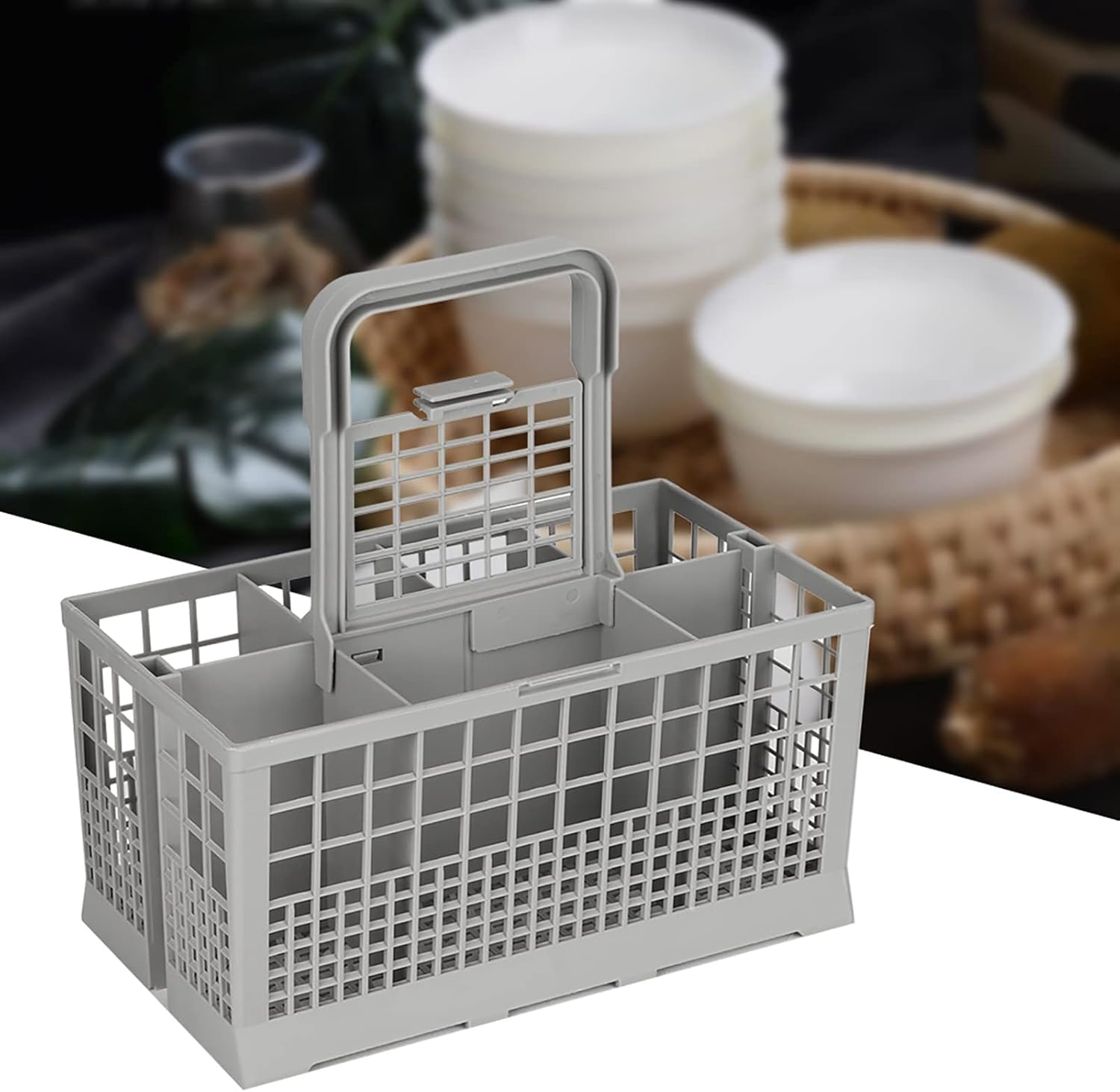 Dishwasher Basket with 7 Compartments, Universal Replacement for Full Size Dishwashers, ABS Material, Handle Included image number 3