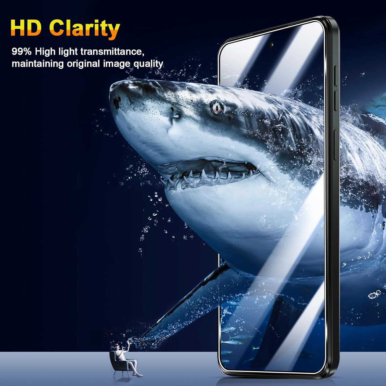 QULLOO Screen Protector for Motorola Moto G55, Pack of 2 Tempered Glass Screen Protector with 2 Camera Protection [9H Hardness Glass Film] [HD Clear Protective Glass] [Anti-Scratch Screen Protector]