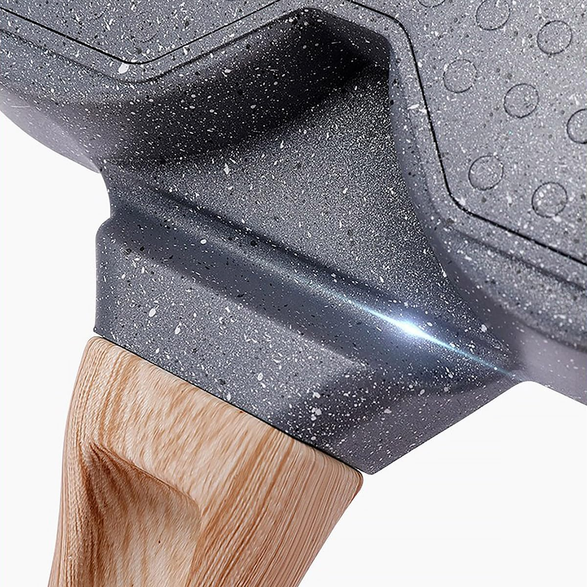 AIMALL Maifan Stone Non-Stick 3-In-1 Frying Pan with Four-Hole Design, 19Cm/7.5In Cooking Area, Granite Coating, Breakfast Egg Pancake Grill Skillet, Anti-Burn Handle image number 6