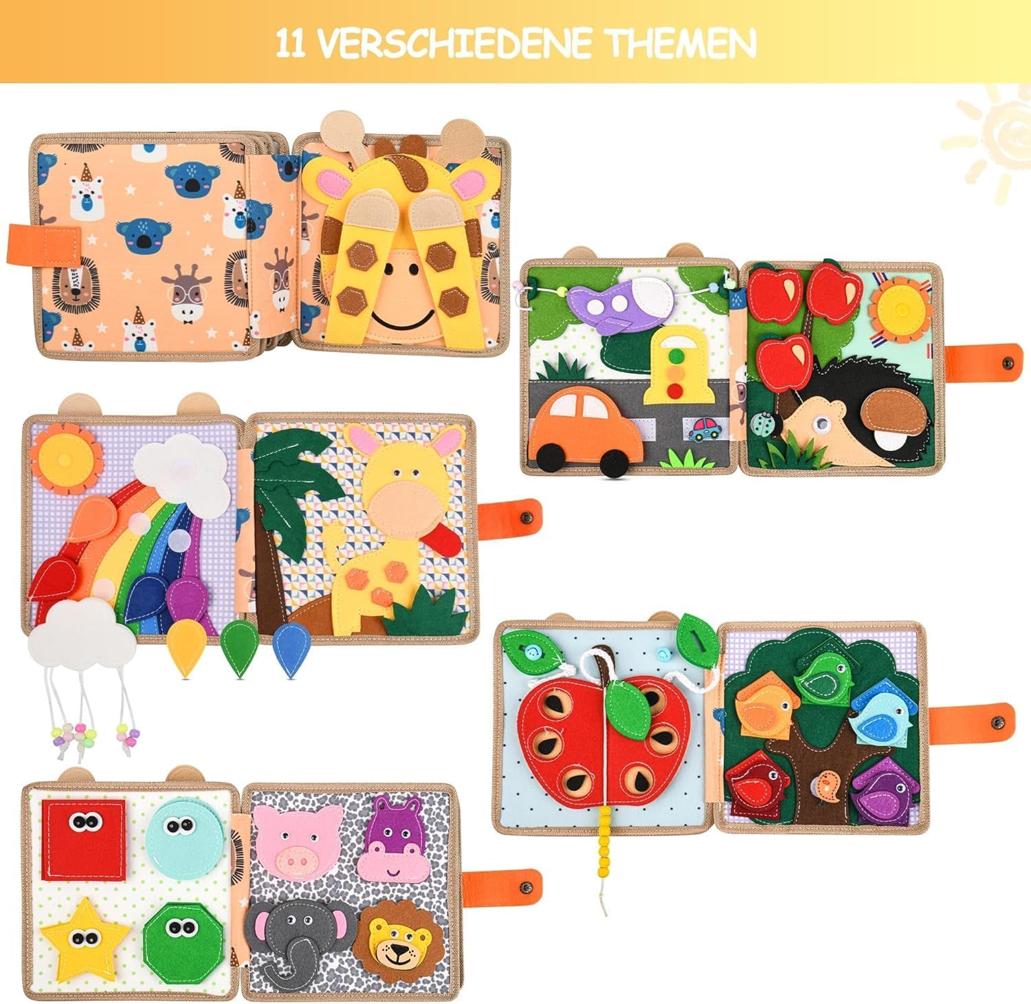 Kukelen Busy Board, Toddler Travel Toys, Quiet Book, Sensory Toys for Toddlers 2 3 4, Montessori Toys for Toddler Activities Board, Educational Toys for 2 Year Old Girls Boys Gift image number 2