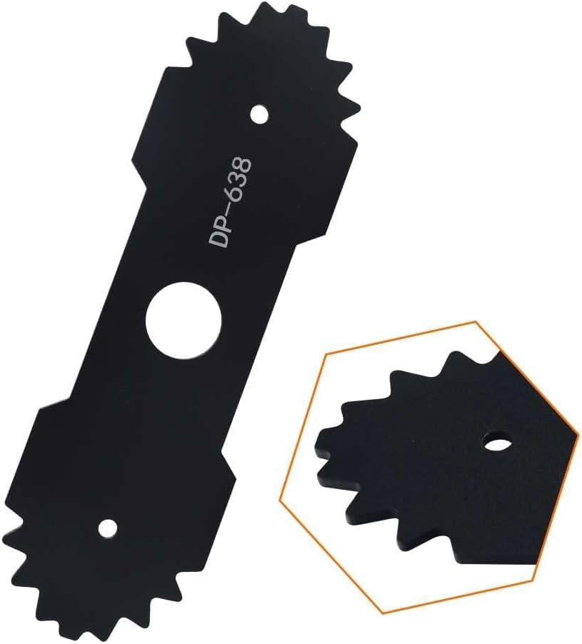 2 Pack 638006008 Lawn Mower Edger Blade with Teeth Compatible with Ryobi Edger RY13050 RY13050A RY15518 RY40030, Homelite Black Max Edger, 8-3/4" Length 1" Center Hole, Replaces 638006007 image number 6