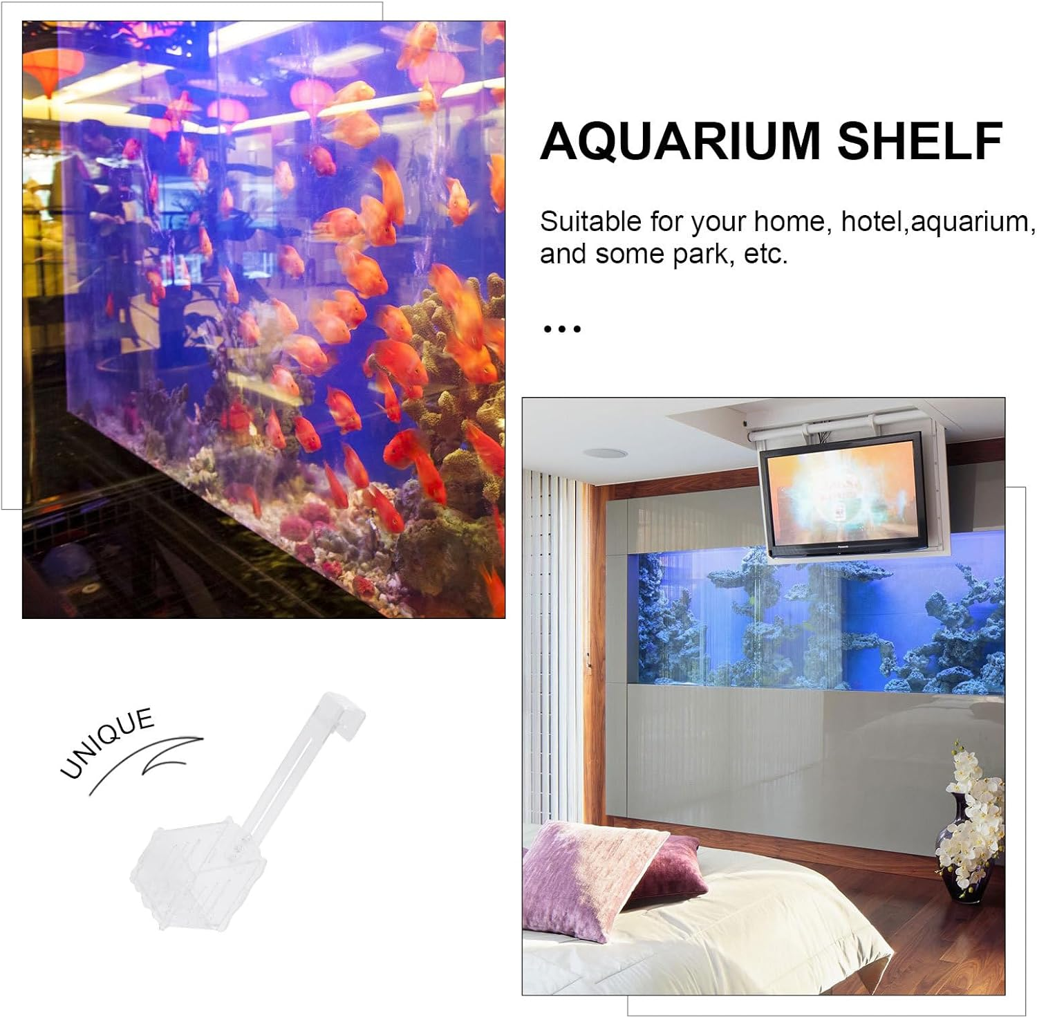 Totority Aquarium Planting Stand Acrylic Transparent Aquarium Plant Stand, Acrylic Aquarium Planting Cup Float Planting Pot Hook Large Fish Tank Accessories Aquarium Planting Stand