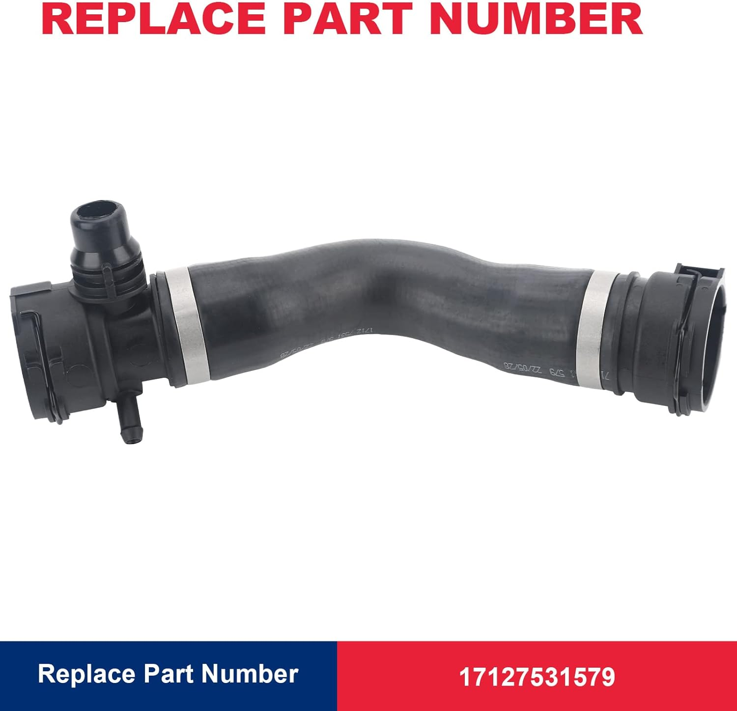 Engine Upper Radiator Coolant Water Hose Pipe Compatible with BMW E82 E88 E92 E91 E90 Z4 128I 323I 325I 328I 330I Replace 17127531579 image number 1