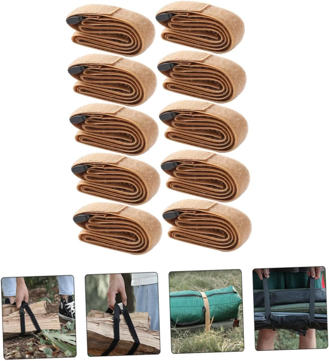 HOLIDYOYO 10Pcs Multi-Functional Camping Tie down Straps for Luggage and Gear Easy to Carry Random for Outdoor Activities and Travel image number 5