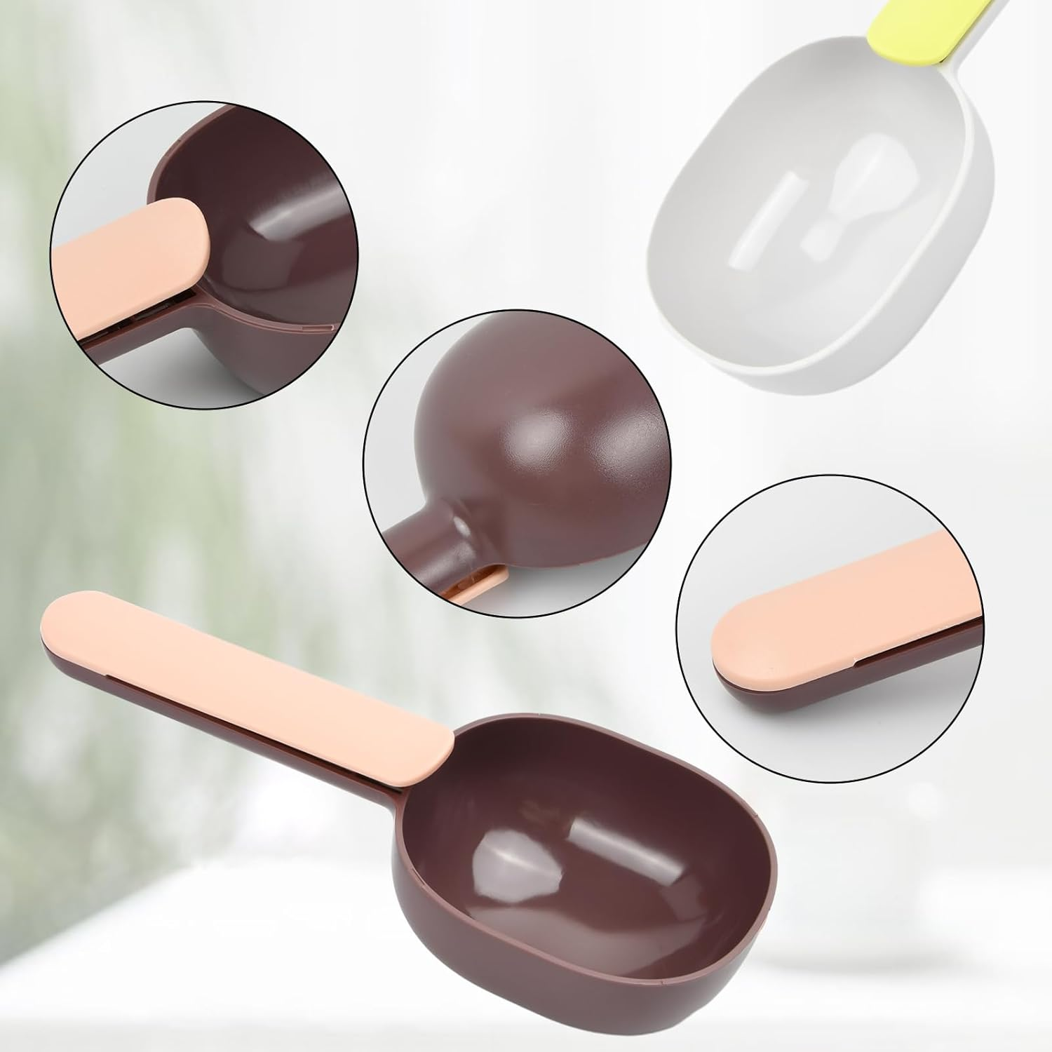 Emperoch 2 Pieces Pet Food Scoop, Plastic Scoop for Dogs and Cats, Cat Litter Scoop Dog Food Scoop, Washing Powder Scoop, Scoops for Dry Food, Ice, Coffee Beans