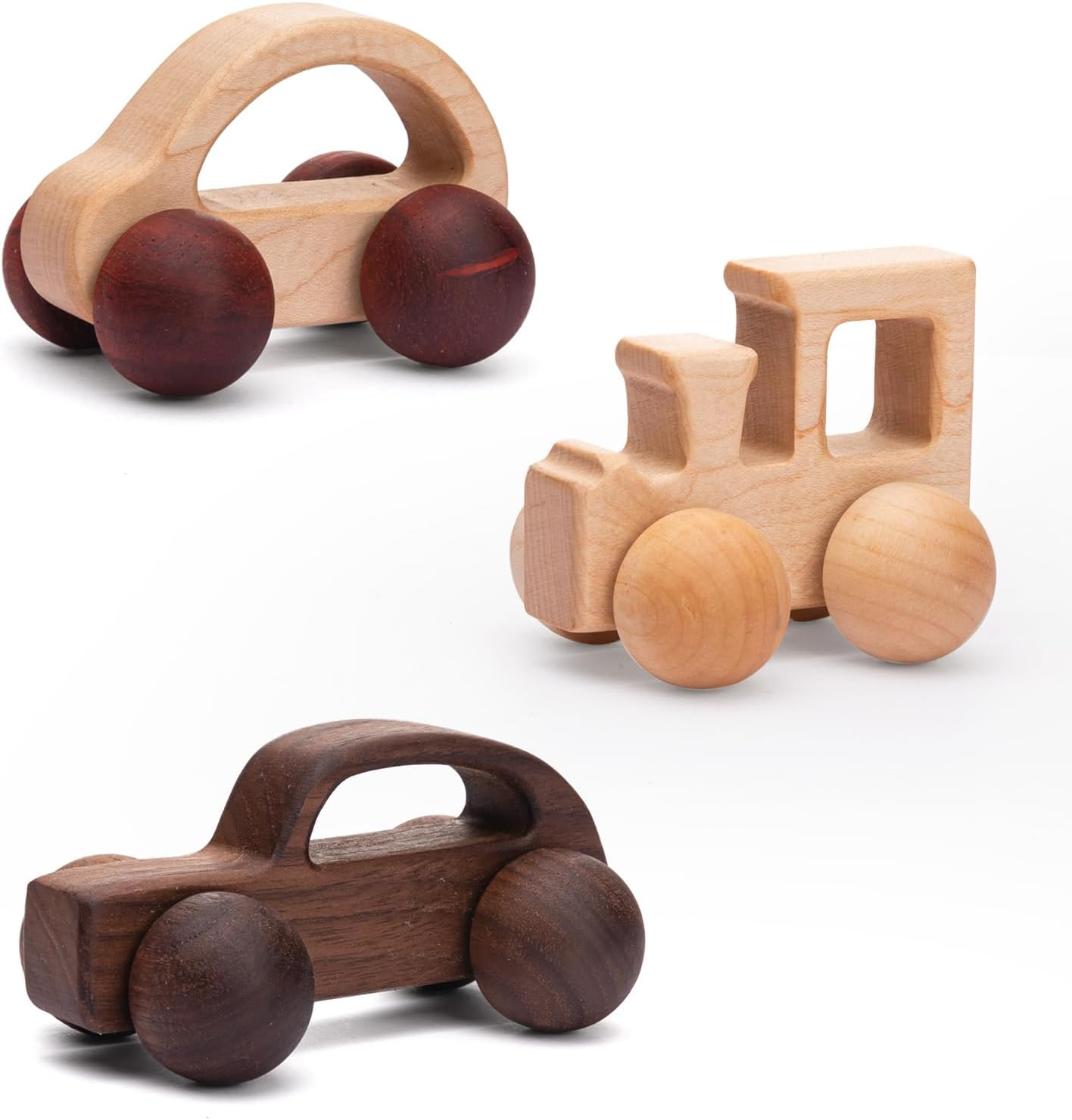 3PCS Wooden Baby Toys Montessori Toys for Babies 0-6-12 Months Push Car for 1 Year Old Boy Birthday Gift