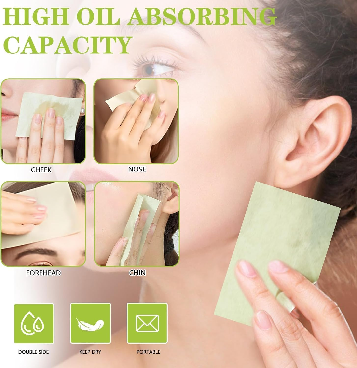 700Pcs Oil Absorbing Facial Sheets,Oil Blotting Paper Sheets Blotting Paper Oily Skin Portable Blotting Papers for Face & Nose, Blotting Sheets for Oily Skin to Instantly Absorb & Remove Excess Oil image number 6