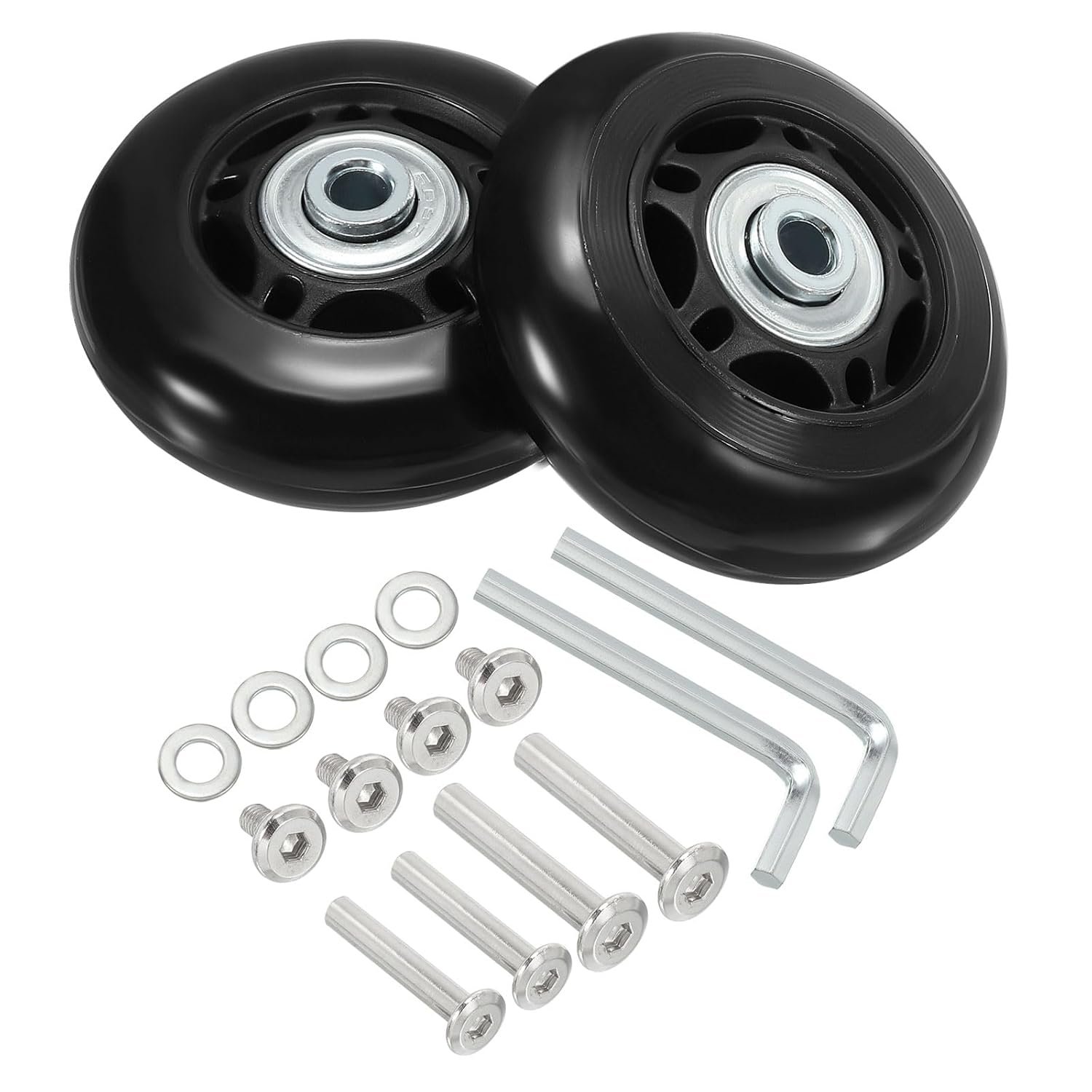 Uxcell Replacement Luggage Suitcase Wheels Repair Kit, 64Mmx24Mm Wear-Resistant & Mute Swivel Caster Wheels image number 6