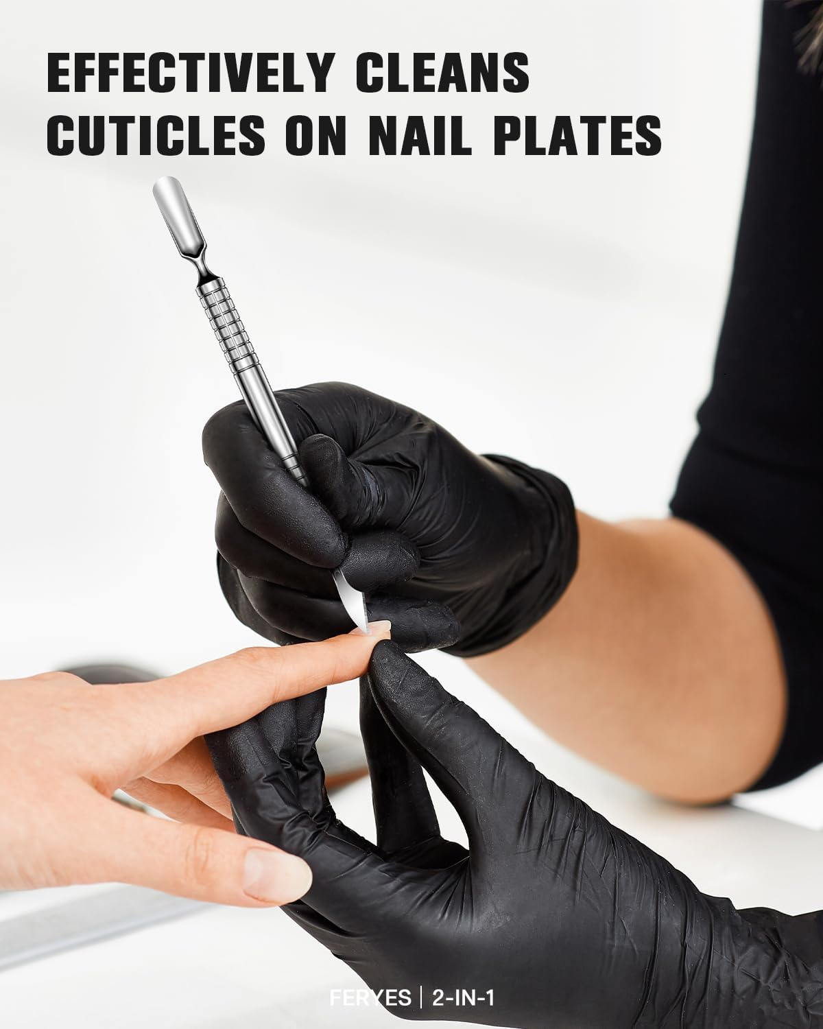 2025 Upgraded Dual Head Cuticle Pusher Remover Tool - Curved & Chisel Edge Stainless Steel, Ergonomic Non-Slip Handle for Professional Salon & Home Manicure Nail image number 6