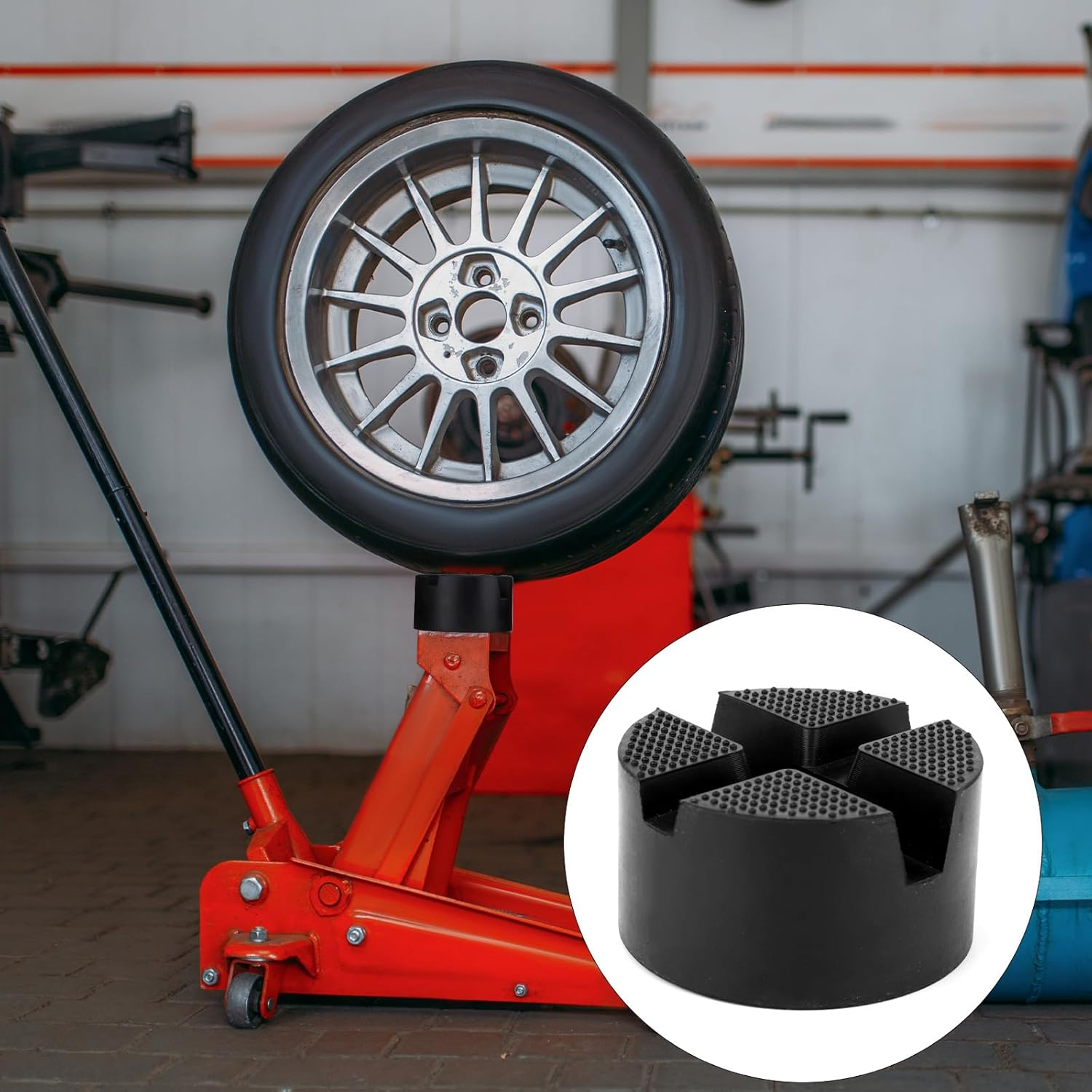 2Pcs Pinch Weld Jack Pad Adapter, Universal Rubber Thicker & Grippy Floor Jack Pads Slotted Frame Rail Protector for Car Truck image number 4