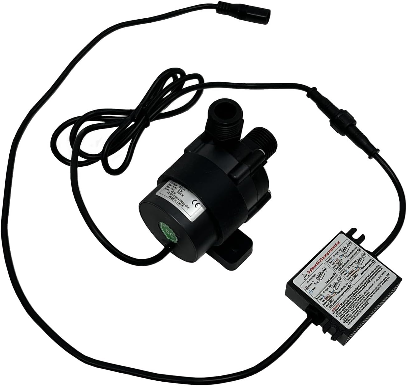SHYSKY DC45E-2490S 24VDC Micro Brushless DC Water Pump 40W 9M 29Ft Lift 1350LPH Threaded Ports Low Noise for Water Circulation Pressurization Cooling Sys, Submersible, IP68 Waterproof image number 4