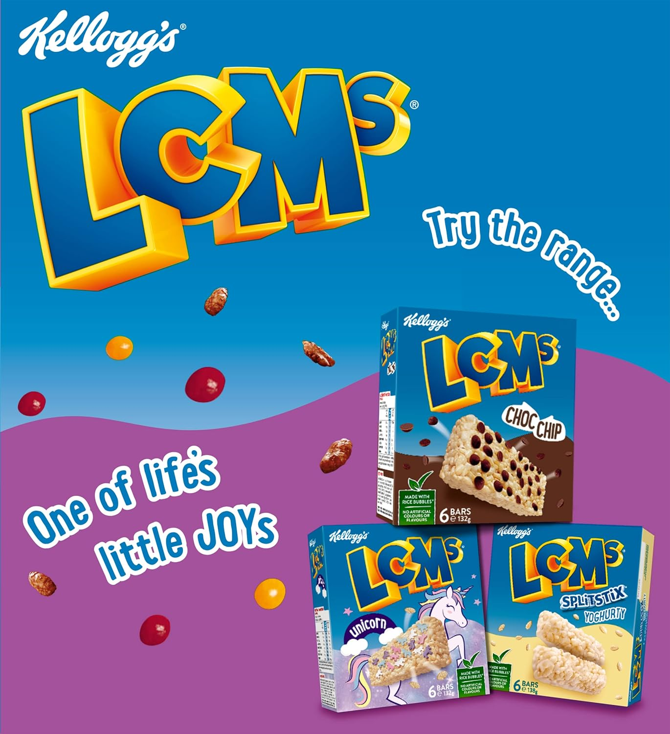 Kellogg'S Lcms Kaleidos Puffed Rice Snack Bars, 132G, 6 Count (Pack of 1)